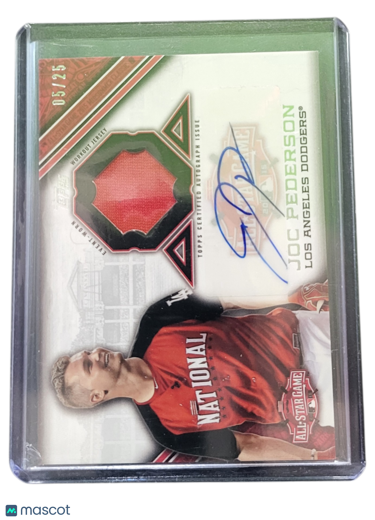 2015 Topps -Stitches Joc Pederson #ASTAR-JPD Event-Worn Jersey Autograph 05/25