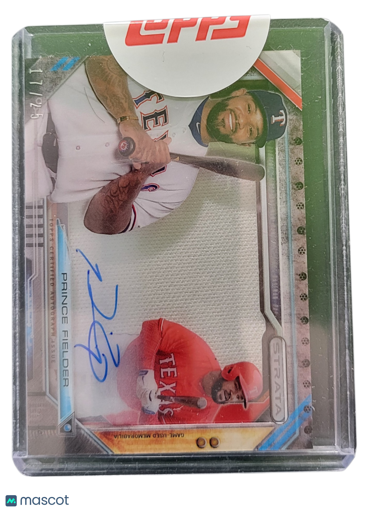 2015 Topps Strata Prince Fielder #SSR-PF 17/25 Game-Used Memorabilia