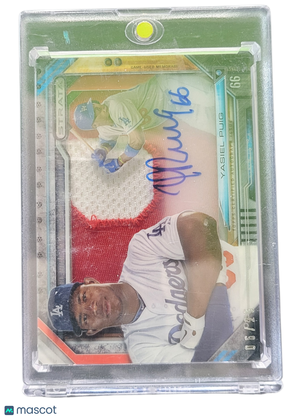 2015 Topps Strata Signature Relic Yasiel Puig #SSR-YP Patch Signature Relic