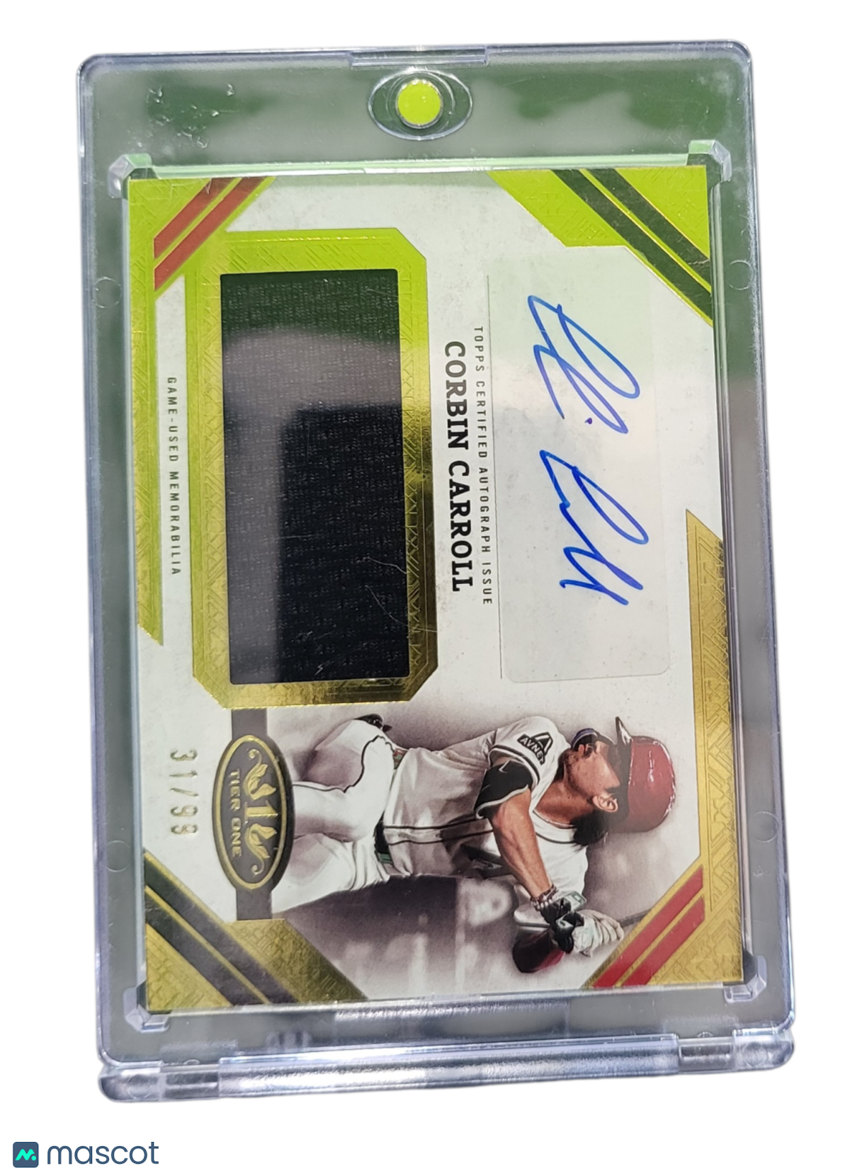 2025 Topps Tier One Corbin Carroll #AJR-CC Autograph Relic Memorabilia 31/93