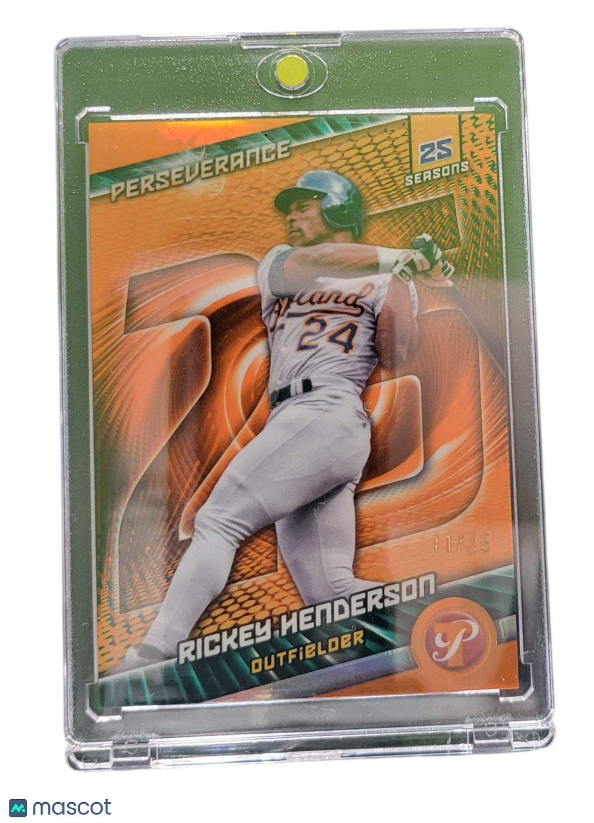 2025 Topps Pristine Perseverance Rickey Henderson #P-2 Orange 00/25