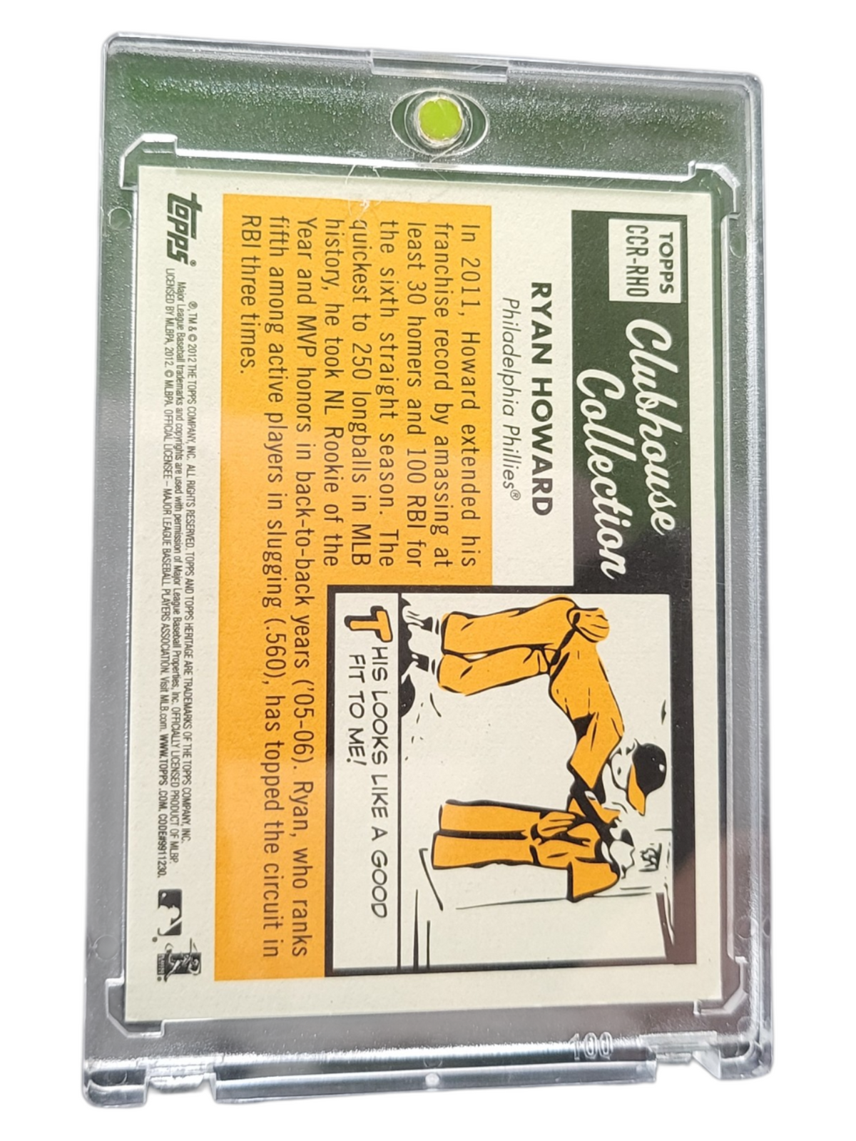 2012 Topps Heritage Clubhouse Collection Ryan Howard #CCR-RHO Memorabilia