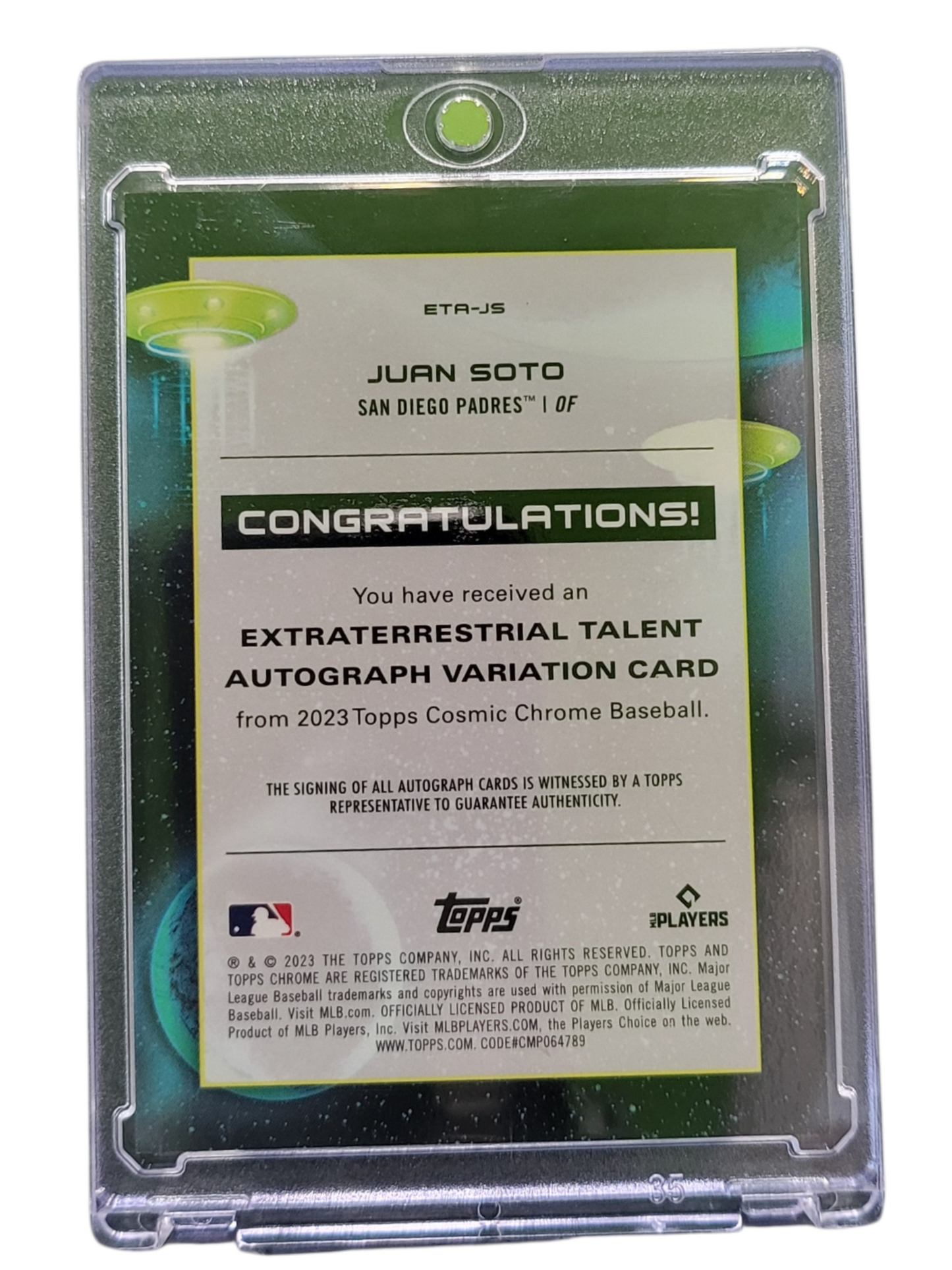 2023 Topps Cosmic Extraterrestrial Auto Variation Juan Soto #ETA-JS Orange  /25