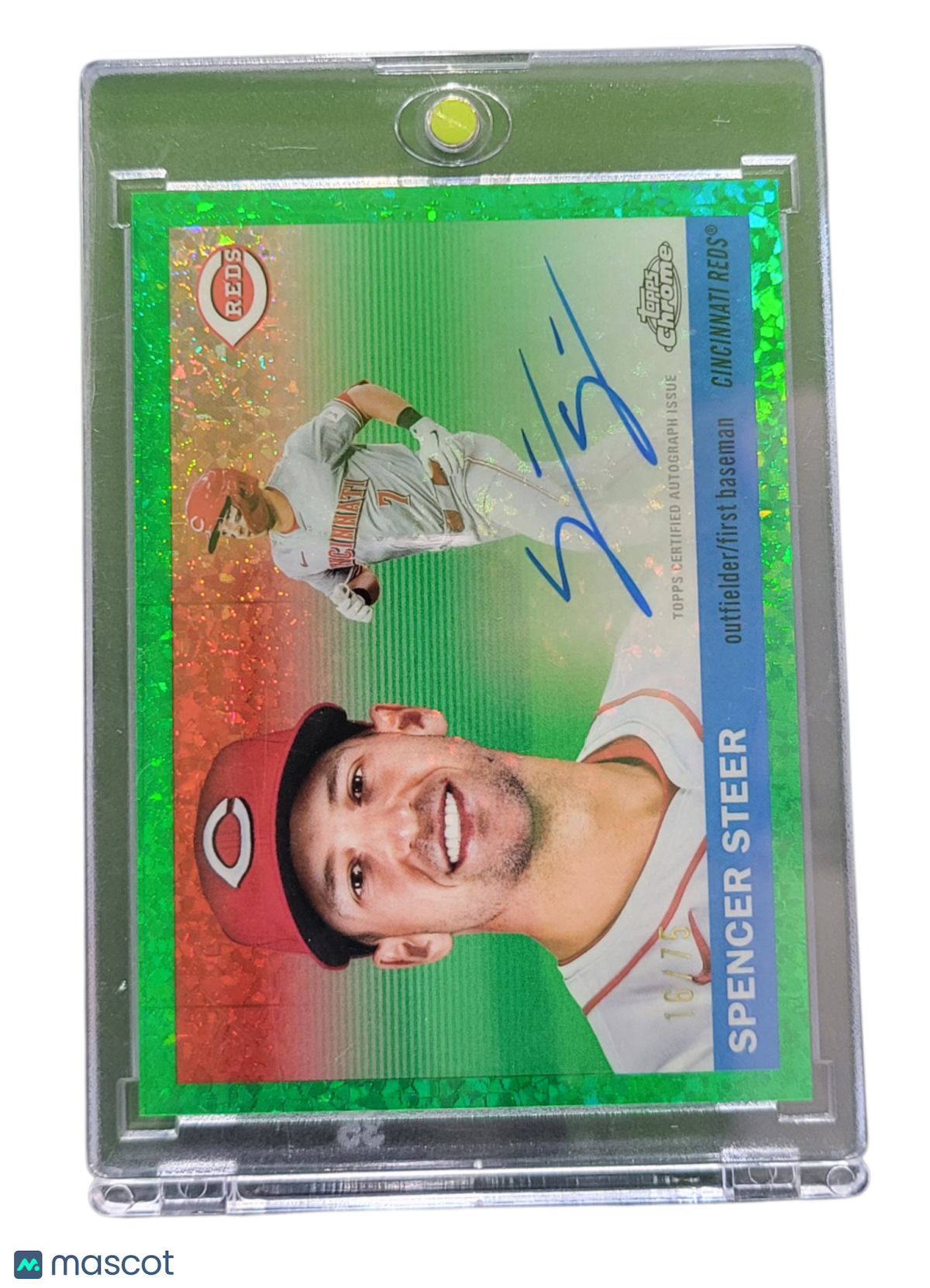 2025 Topps Chrome Platinum Spencer Steer #CPA-SS Green Shimmer Refractor /75