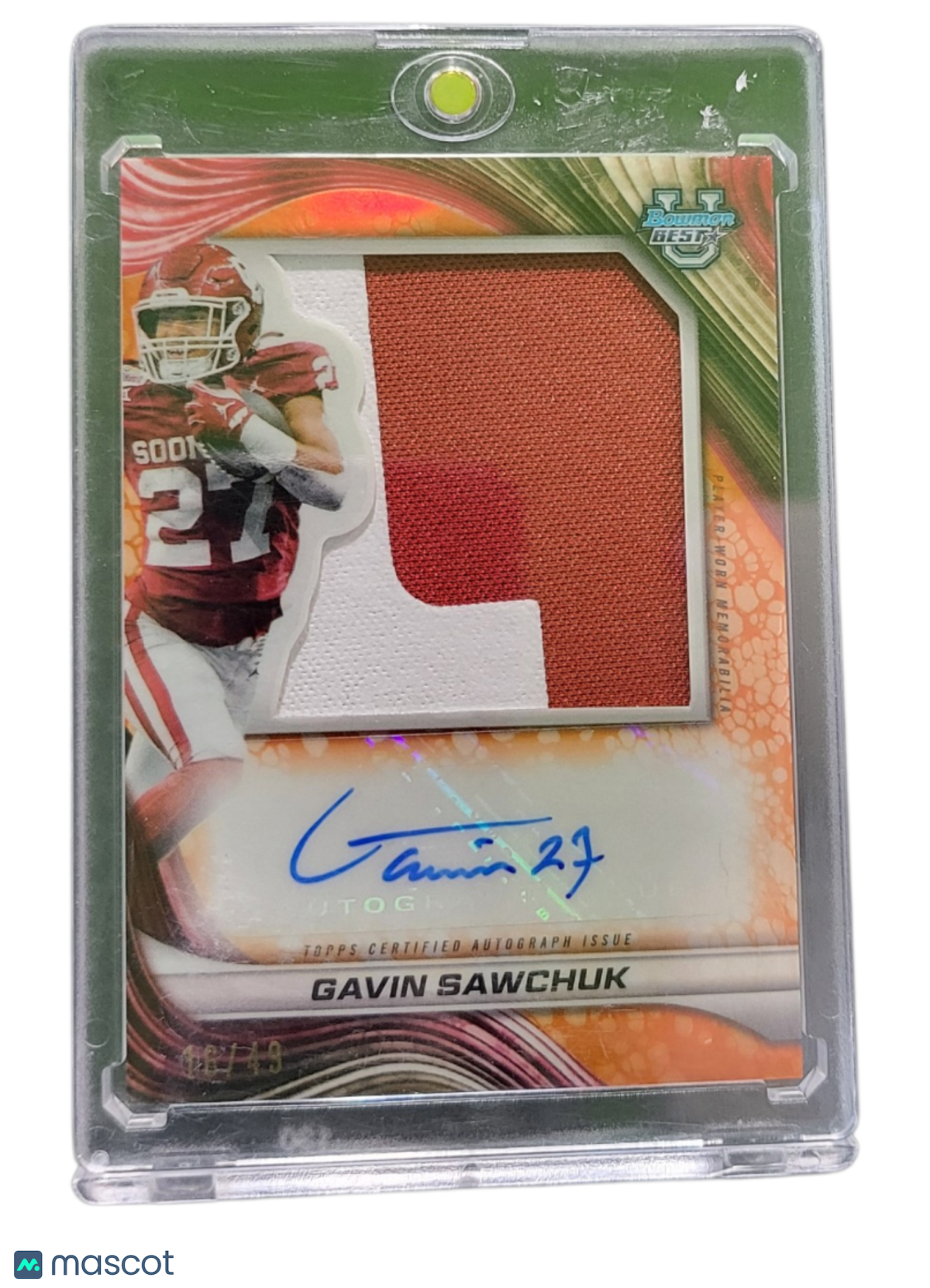 2024 Bowman University Football Gavin Sawchuk #PJA-GS -Memorabilia 06/49 Jumbo