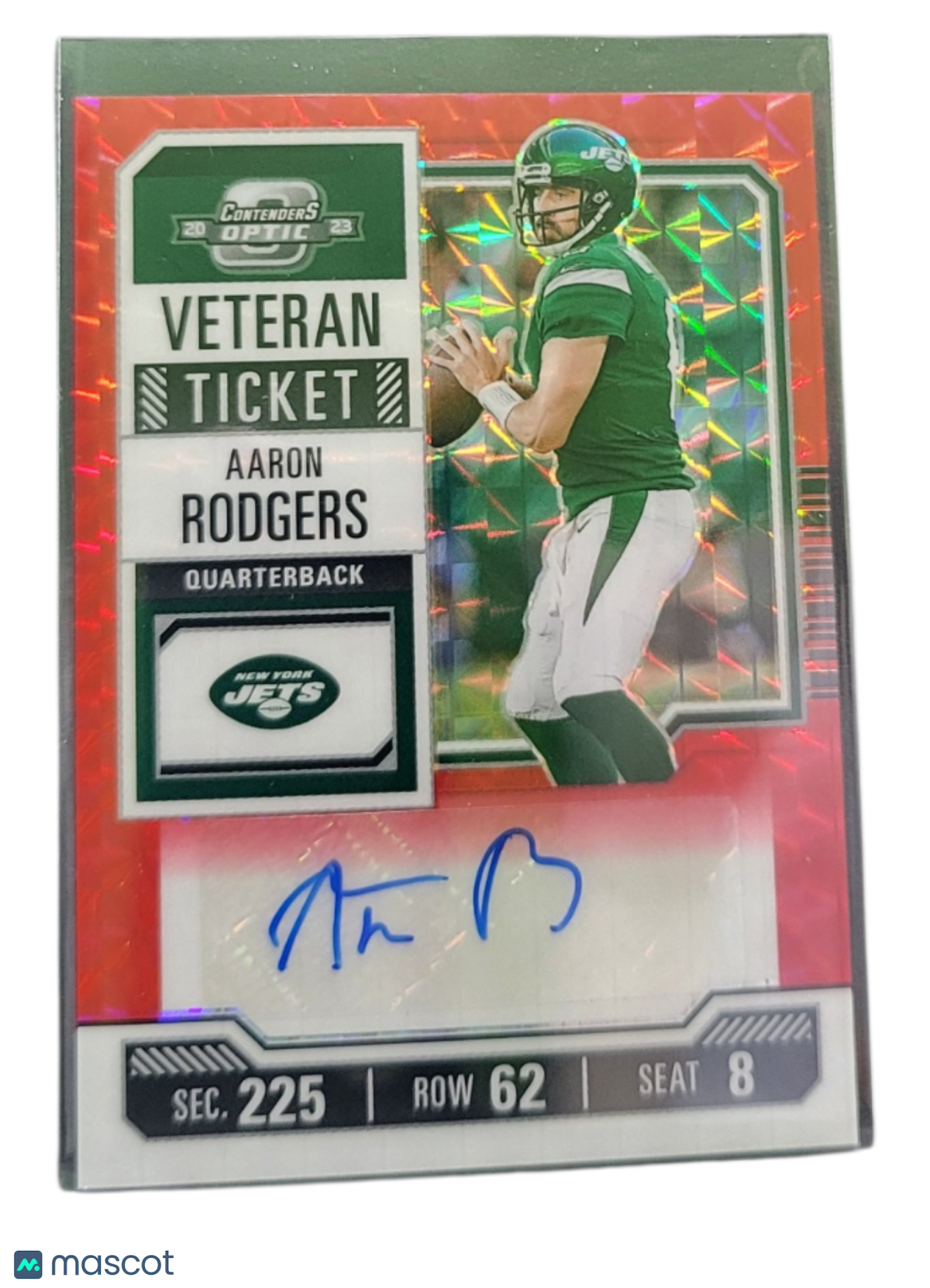 2023 Panini Contenders Optic Football Aaron Rodgers #No. 4 Red Cracked Ice 17/23