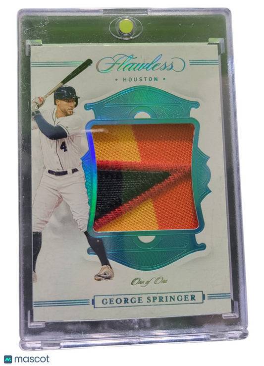 2020 Panini Flawless Baseball George Springer #P-GS One of One Patch Memorabilia