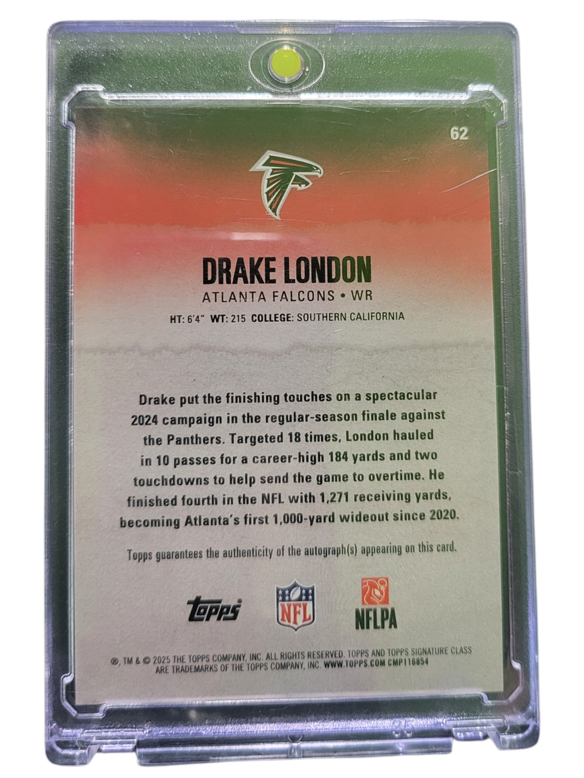 2025 Topps Signature Class Drake London #62 16/25