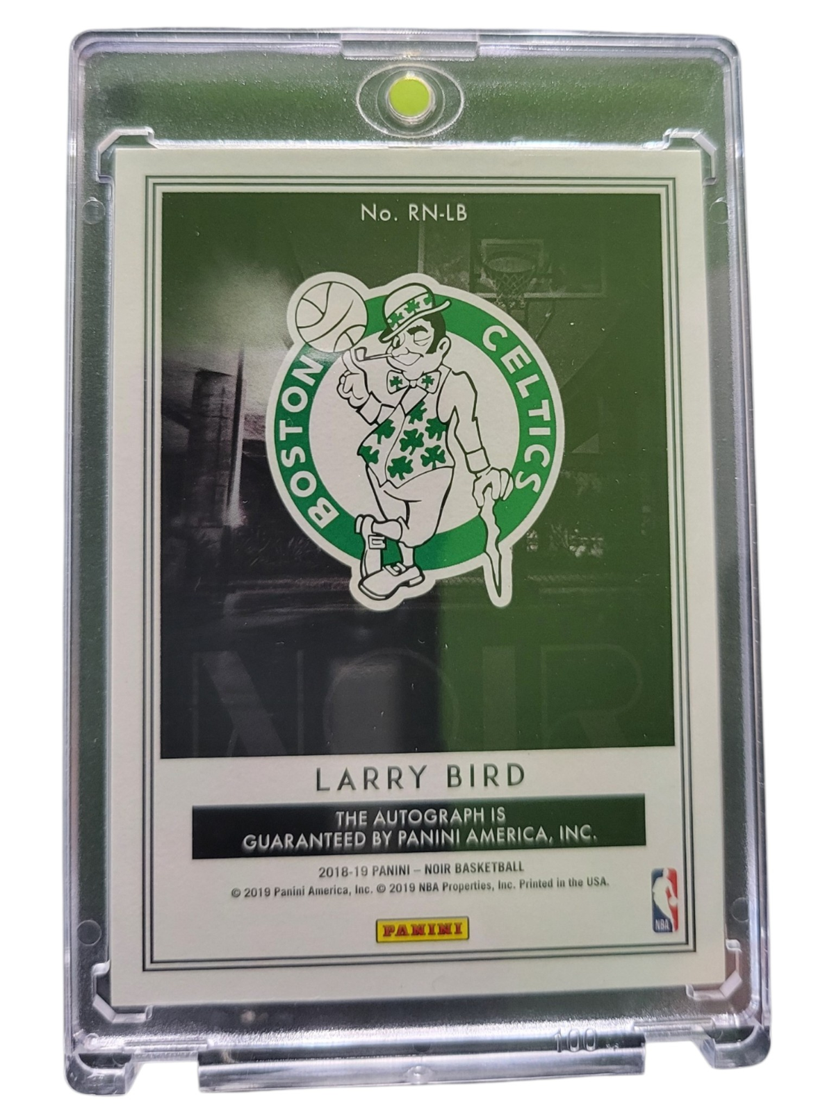 2019 Panini Noir Reigning Nights Larry Bird #RN-LB 20/99