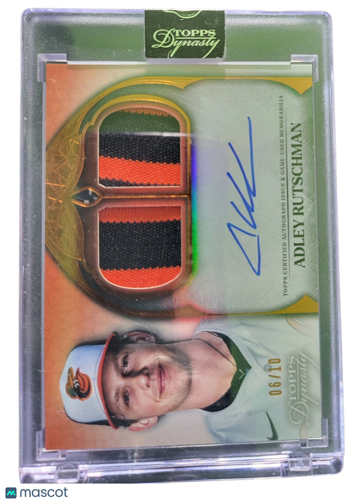 2025 Topps Dynasty Adley Rutschman #ADR-ARU 06/10 Patch Memorabilia Dual Relic