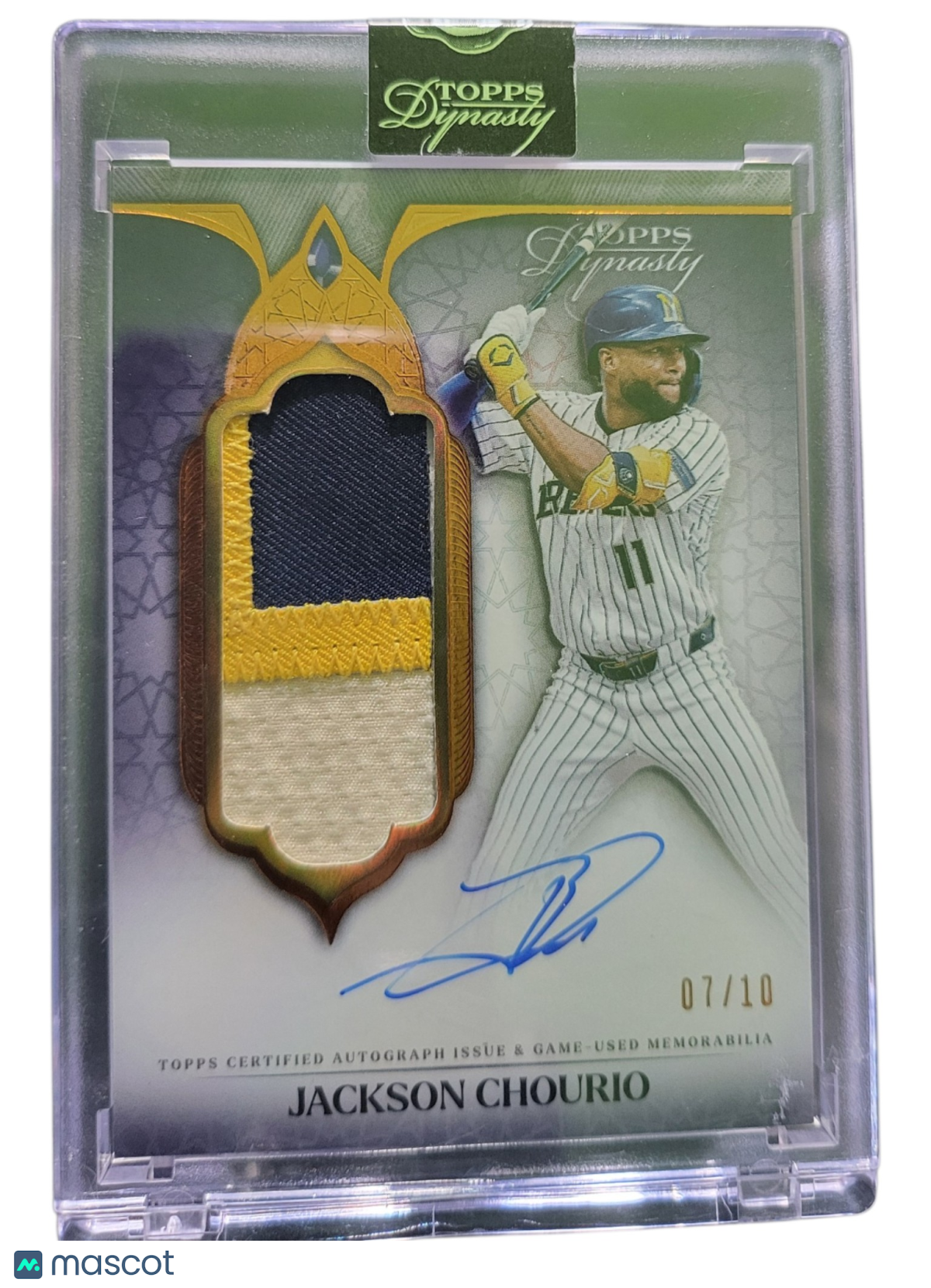 2025 Topps Dynasty Jackson Chourio #DAPB-JC4 07/10 Patch Memorabilia