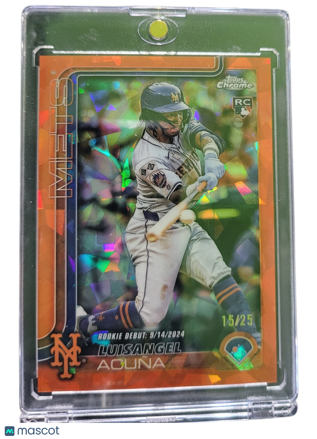 2025 Topps Chrome Update Luisangel Acuña #USC53 Orange Sapphire RC 15/25