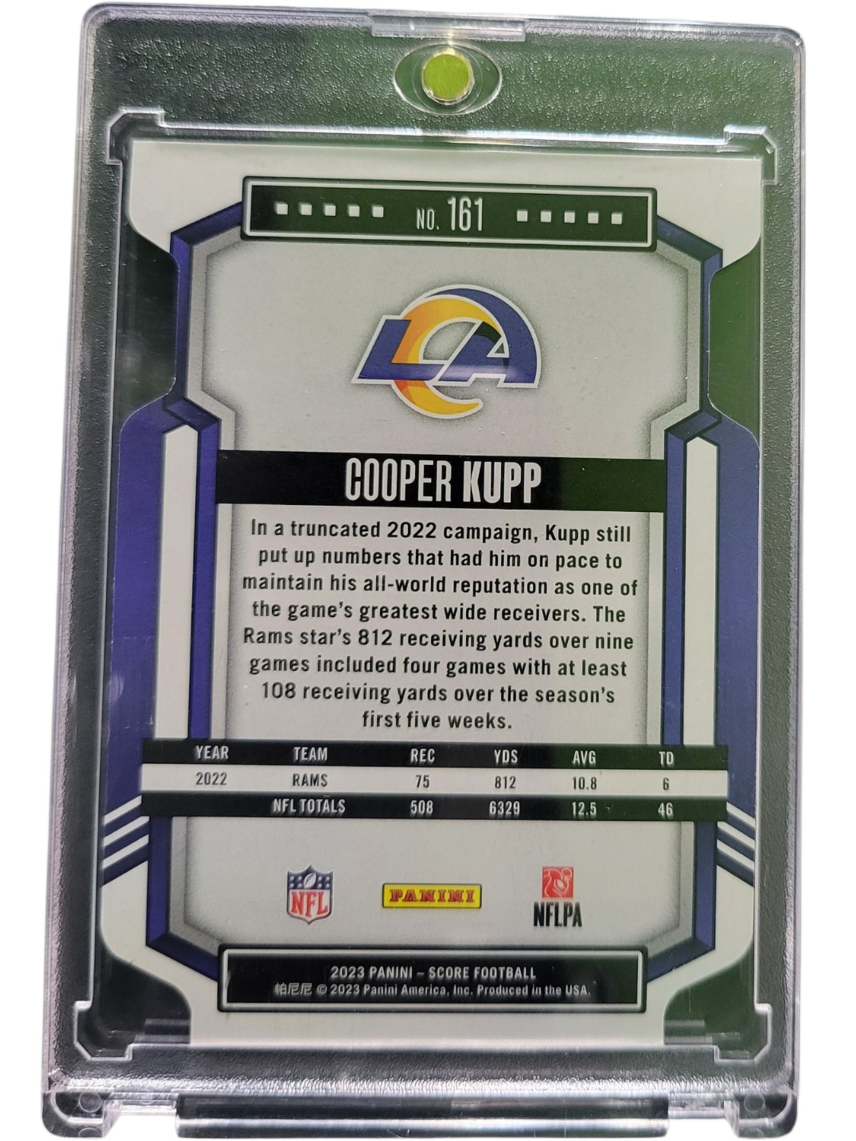 2023 Panini Score Football Cooper Kupp #161 Green 09/10