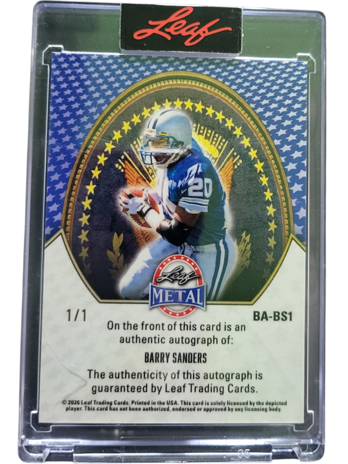 2026 Leaf Metal Barry Sanders #BA-BS1 1/1