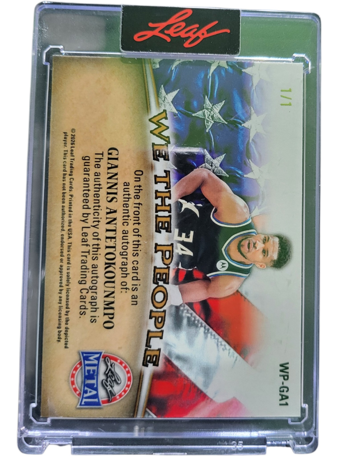 2026 Leaf Metal We The People Giannis Antetokounmpo #WP-GA1 1/1
