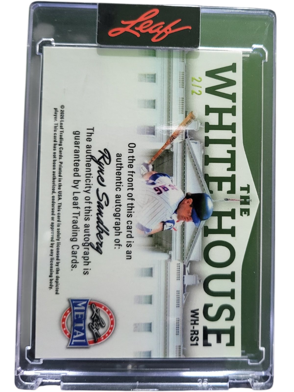 2026 Leaf Metal The White House Ryne Sandberg #WH-RS1 Orange Wave 2/2