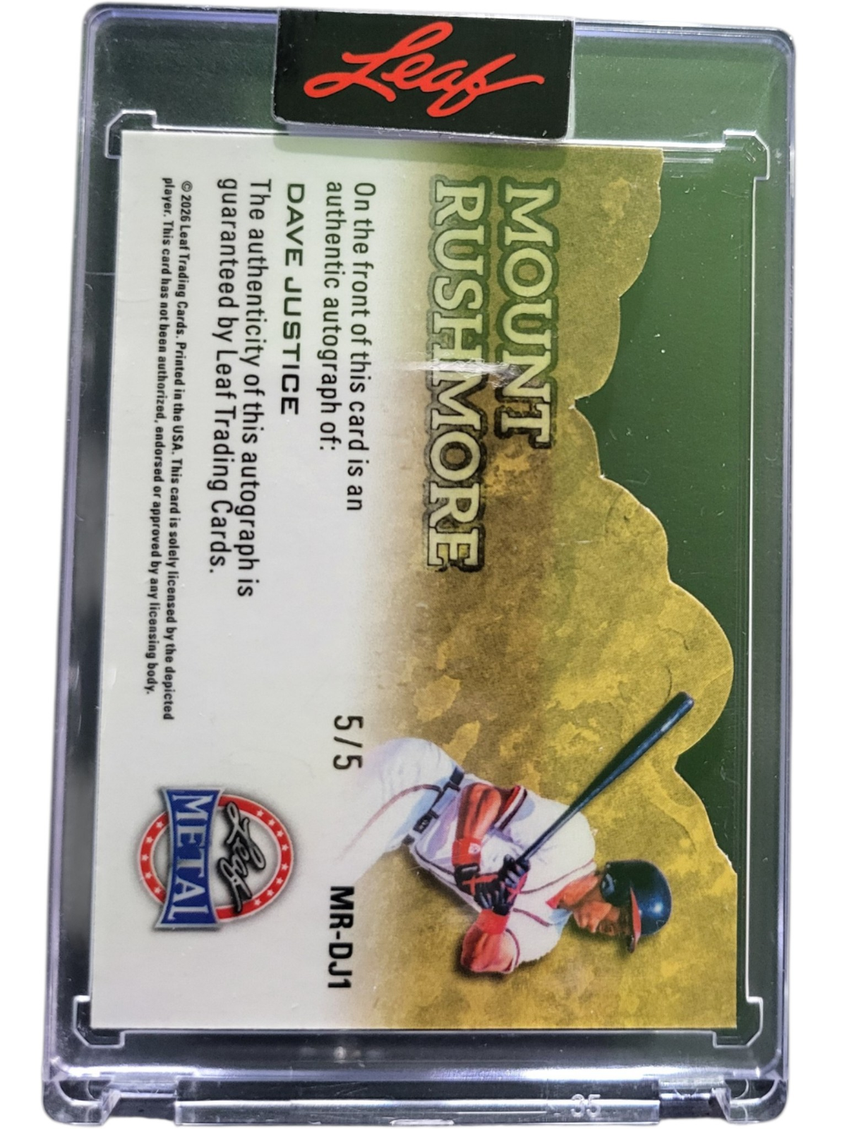 2026 Leaf Metal Mount Rushmore Dave Justice #MR-DJ1 5/5