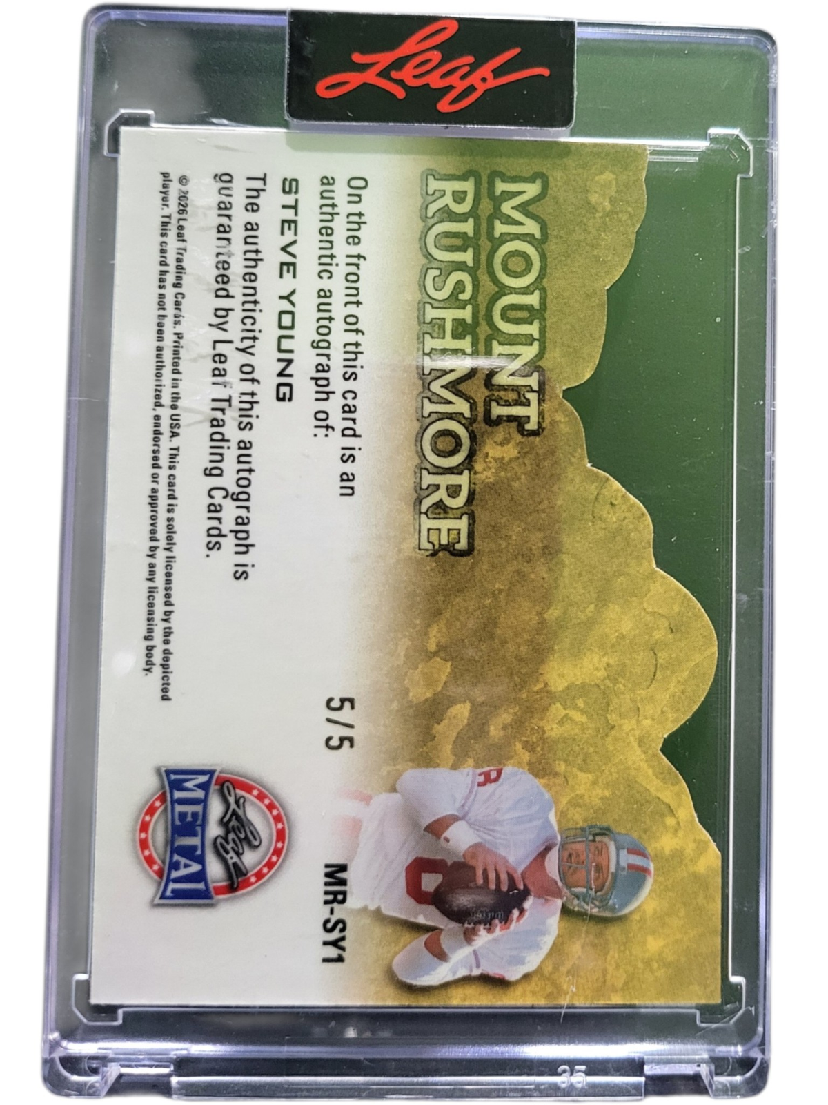 2026 Leaf Metal Mount Rushmore Steve Young #MR-SY1 Purple 5/5