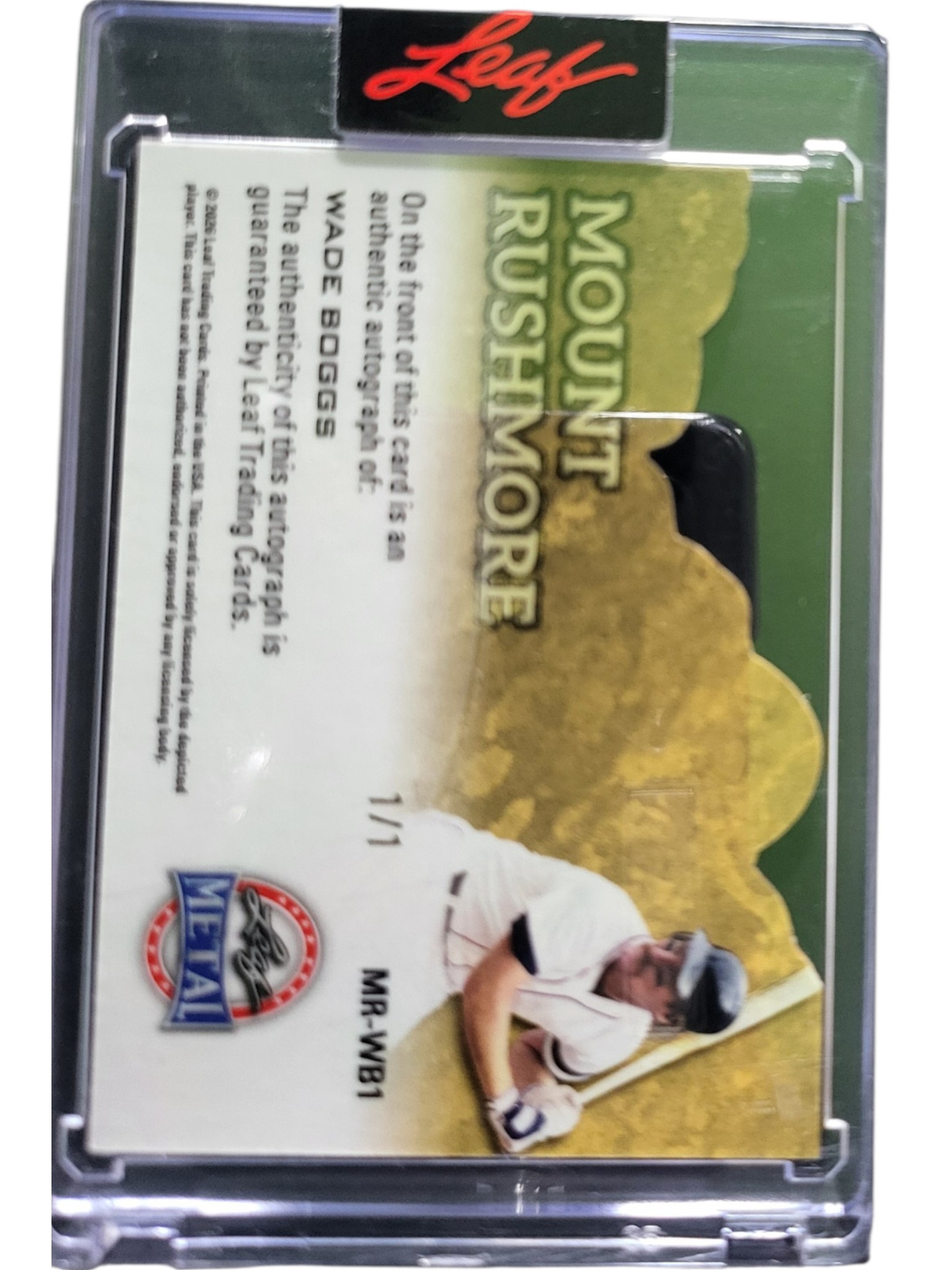 2026 Leaf Metal Mount Rushmore Wade Boggs #MR-WB1 1/1