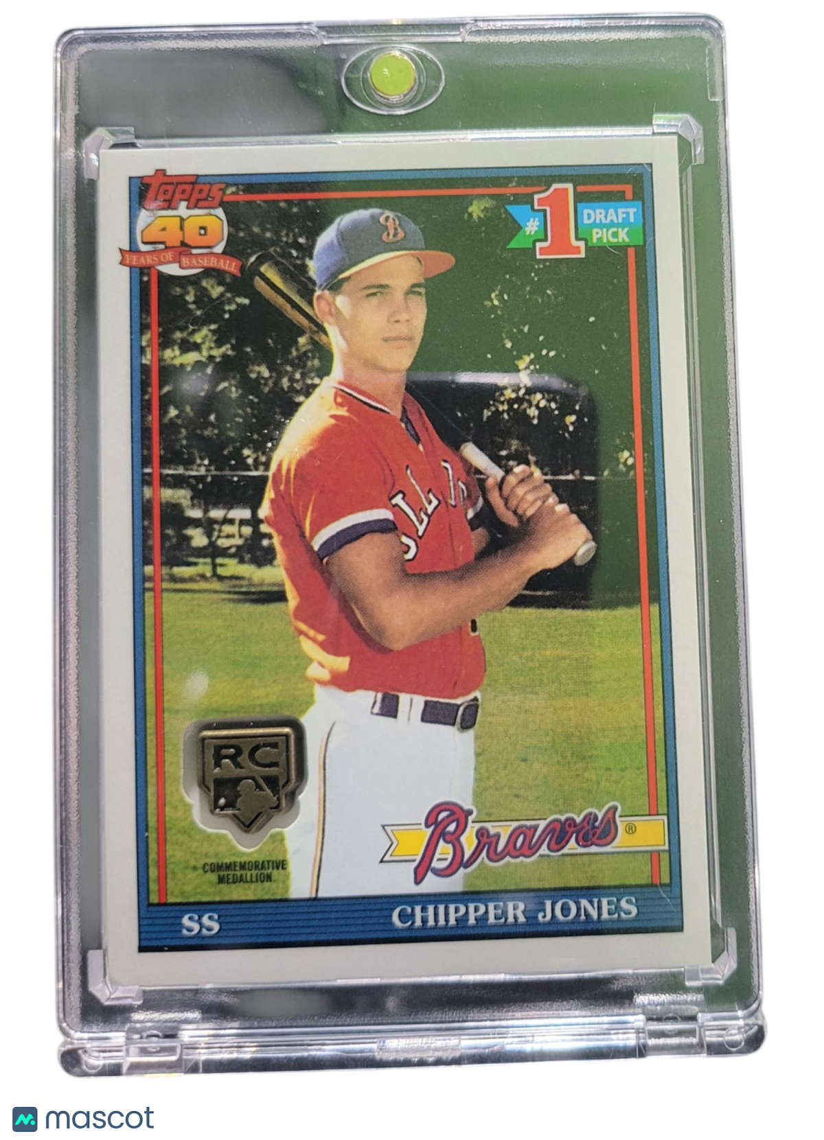 2020 Topps Baseball Series One Chipper Jones #RCR-CJ Commemorative Medallion RC