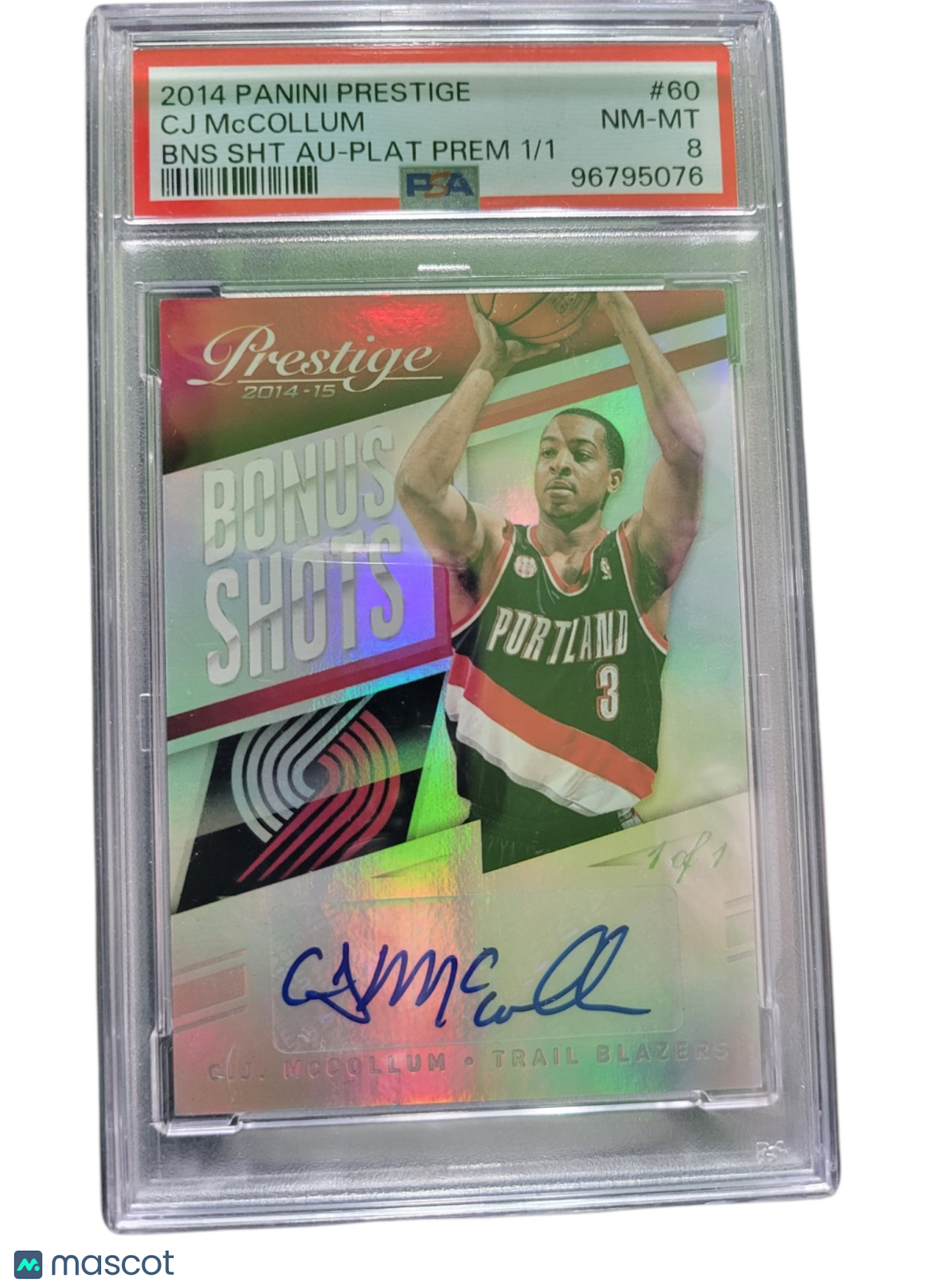 2014 Panini Prestige Bonus Shots CJ McCollum #60 Platinum Premium