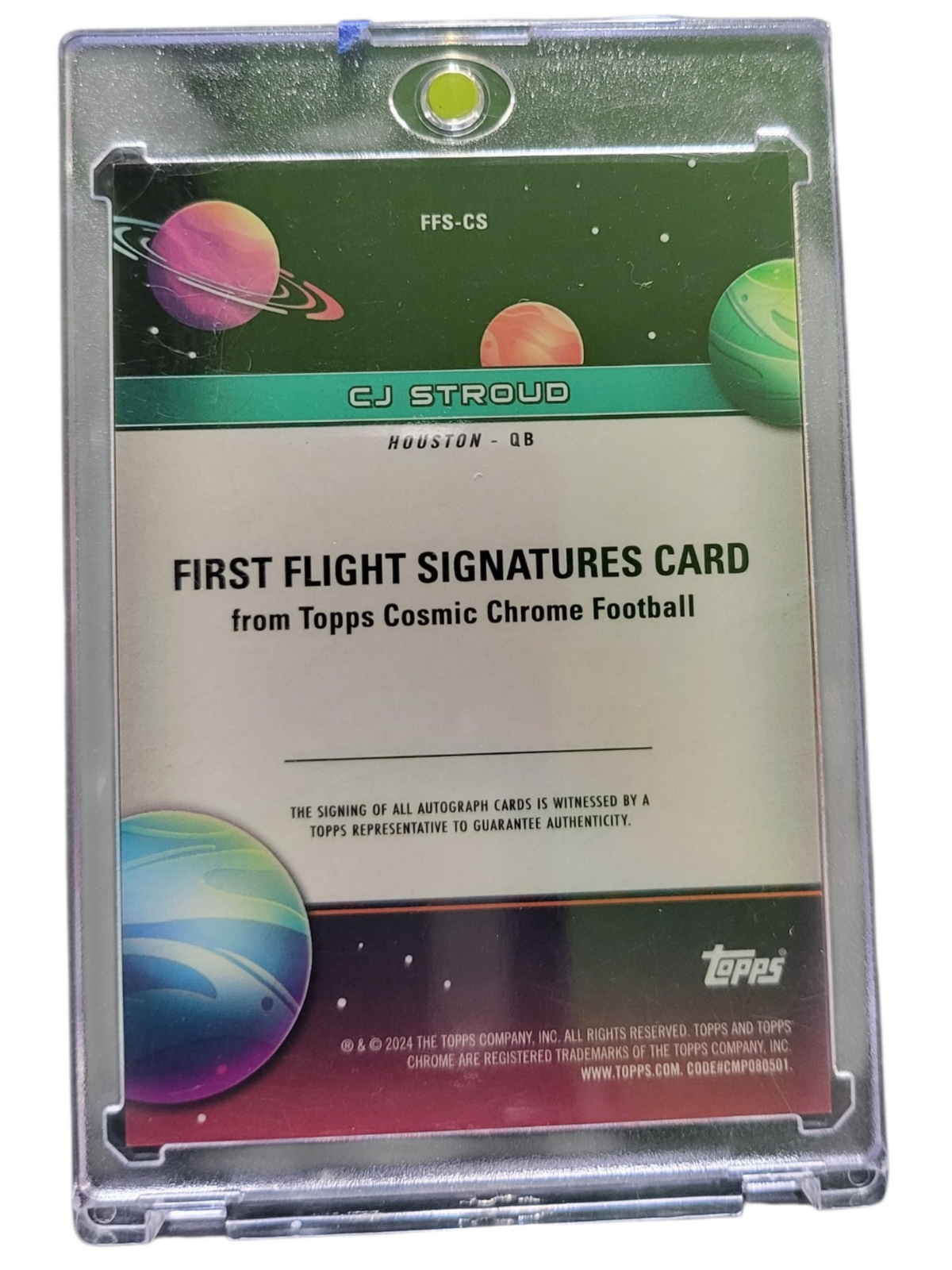 2024 Topps Cosmic Chrome First Flight C.J. Stroud #FFS-CS Green Refractor /75