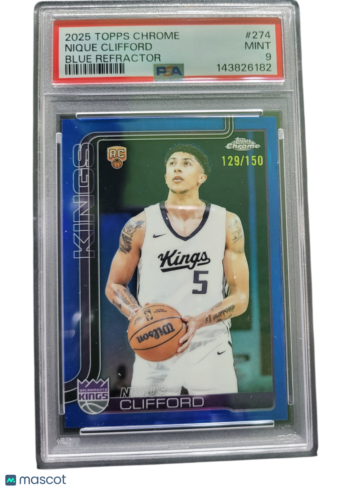 2025 Topps Chrome Nique Clifford #274 Blue Refractor 129/150 RC