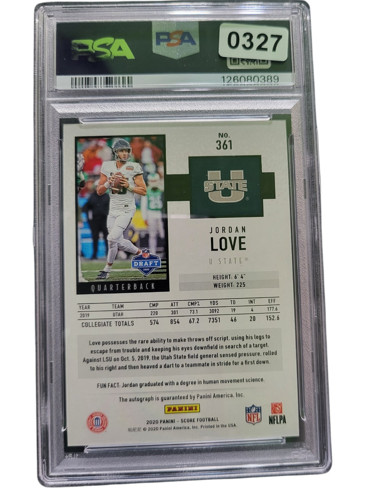 2020 Panini Score Jordan Love #361 Gold Zone 03/50 RC