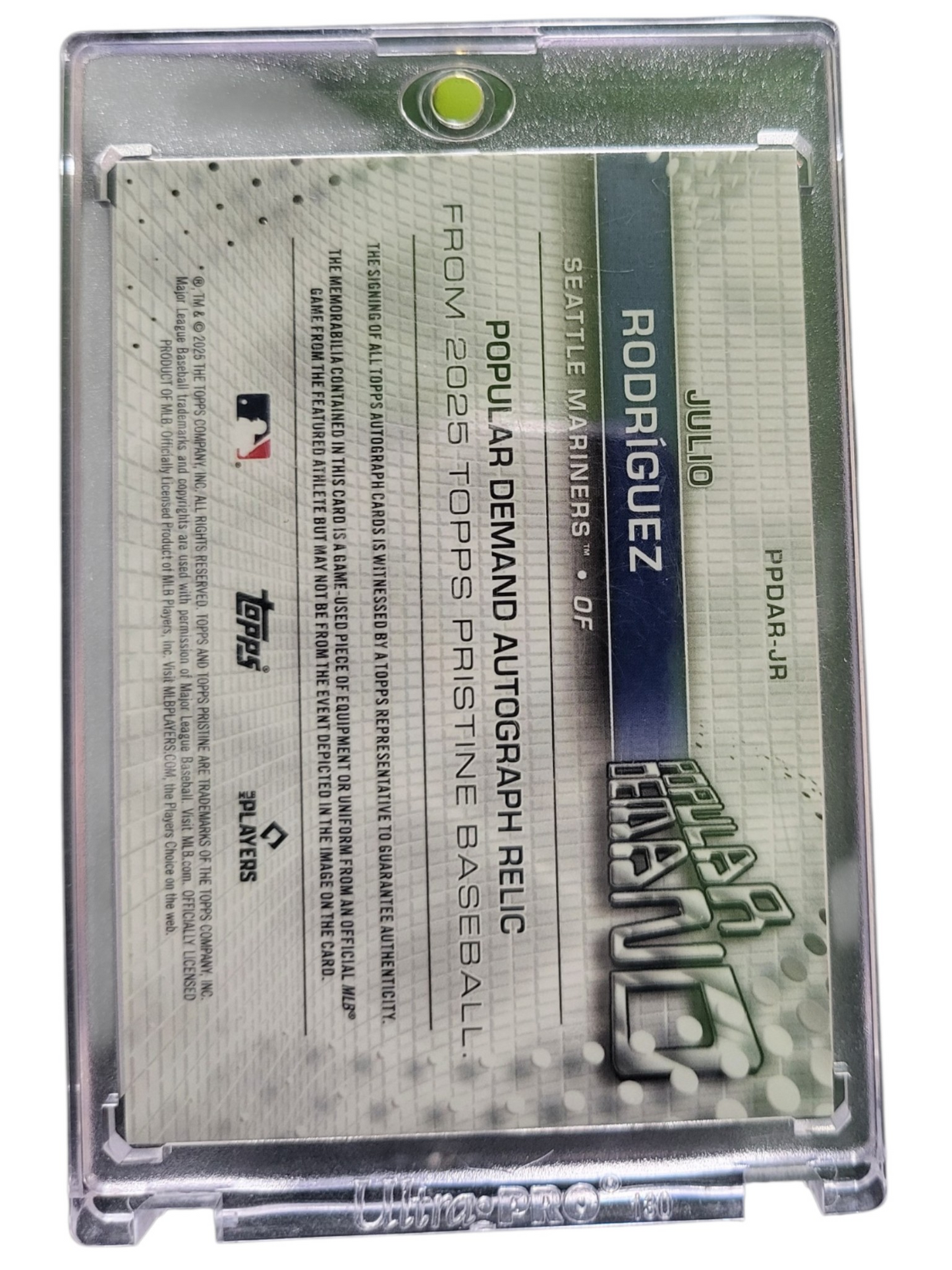 2025 Topps Pristine Popular Demand Relic Julio Rodríguez #PPDAR-JR Auto