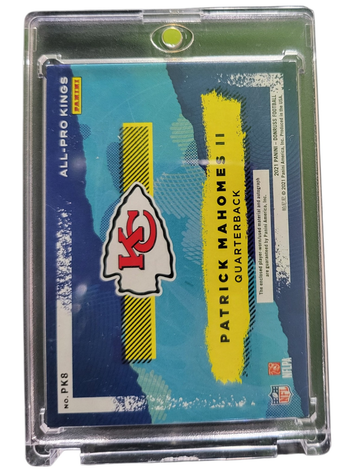 2021 Panini Donruss All-Pro Kings Patrick Mahomes II #PK8 Autograph 01/60 Patch