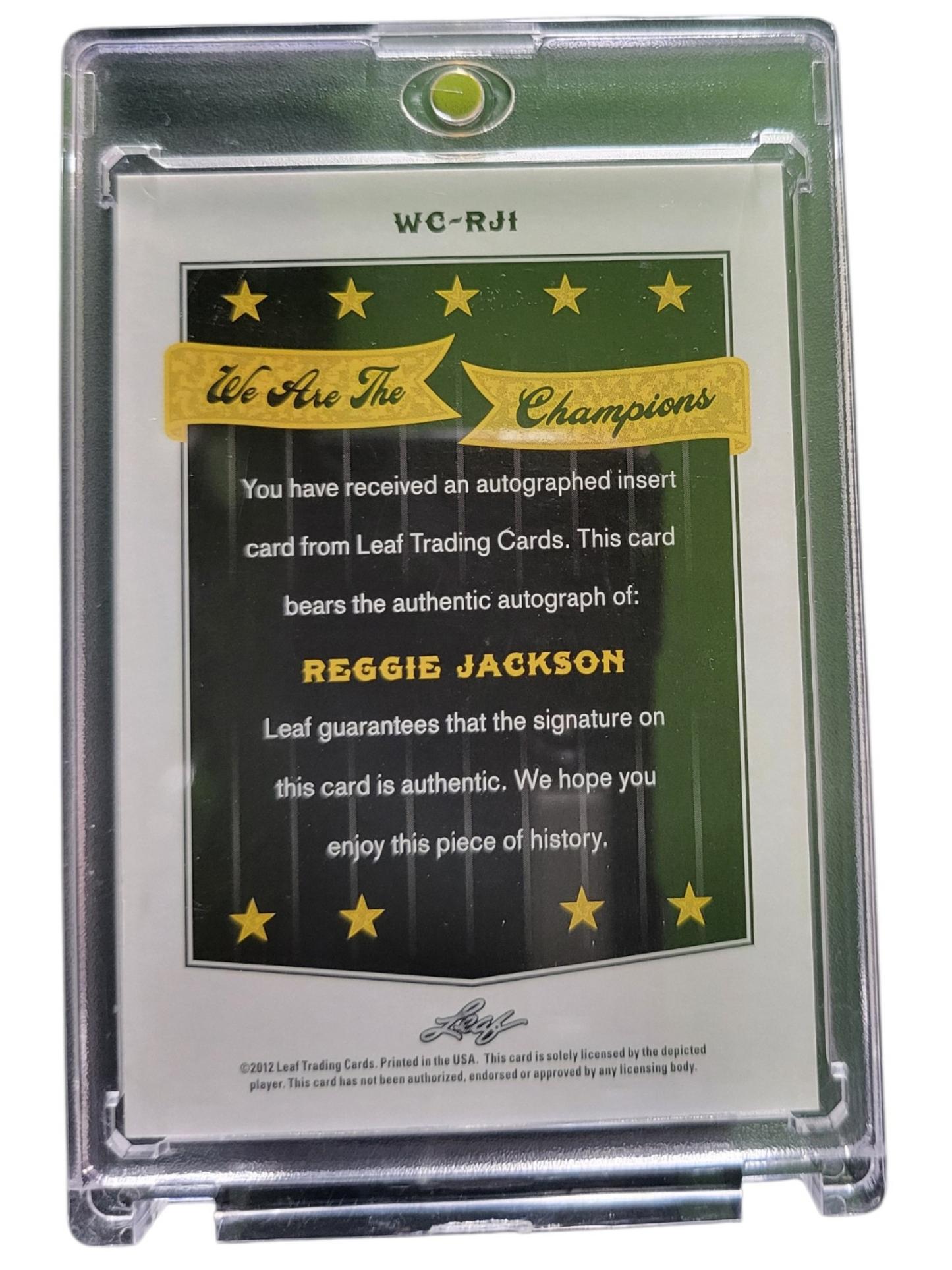 2012 Leaf We Are The Champions Reggie Jackson #WC-RJ1