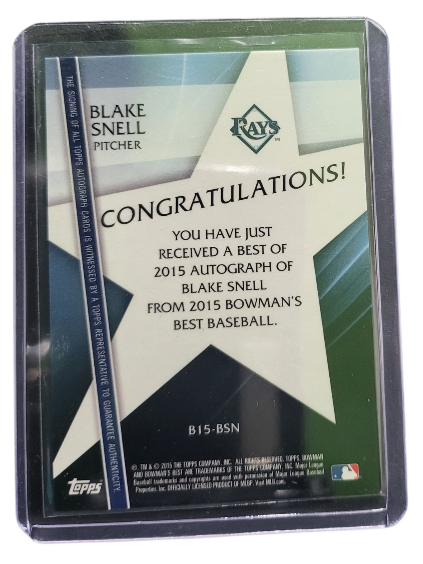 2015 Bowman's Best Blake Snell #B15-BSN Green