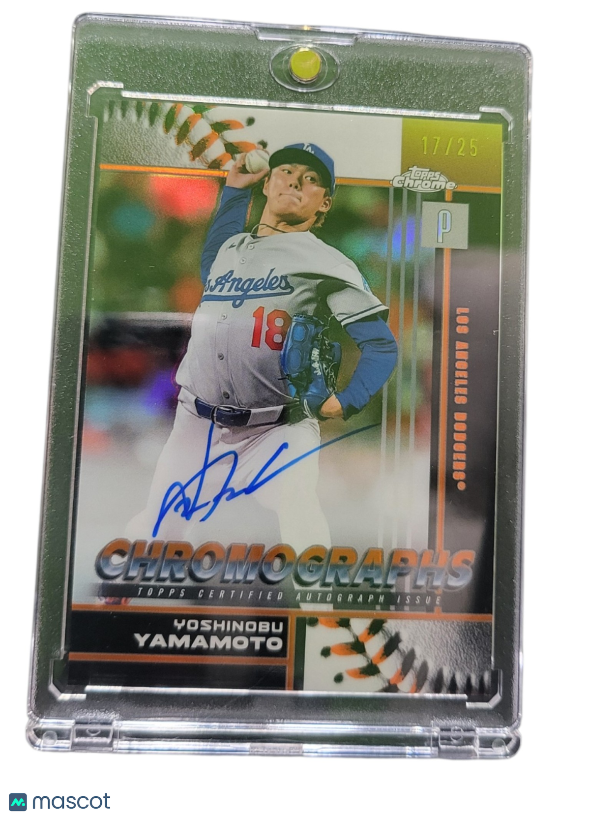 2026 Topps Chrome Chromographs Yoshinobu Yamamoto #CHR-YY Gold Refractor 17/25