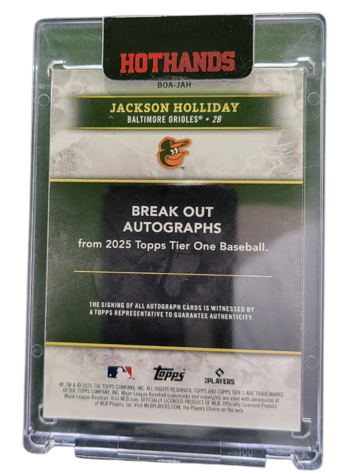 2025 Topps Tier One Jackson Holliday #BOA-JAH 86/99