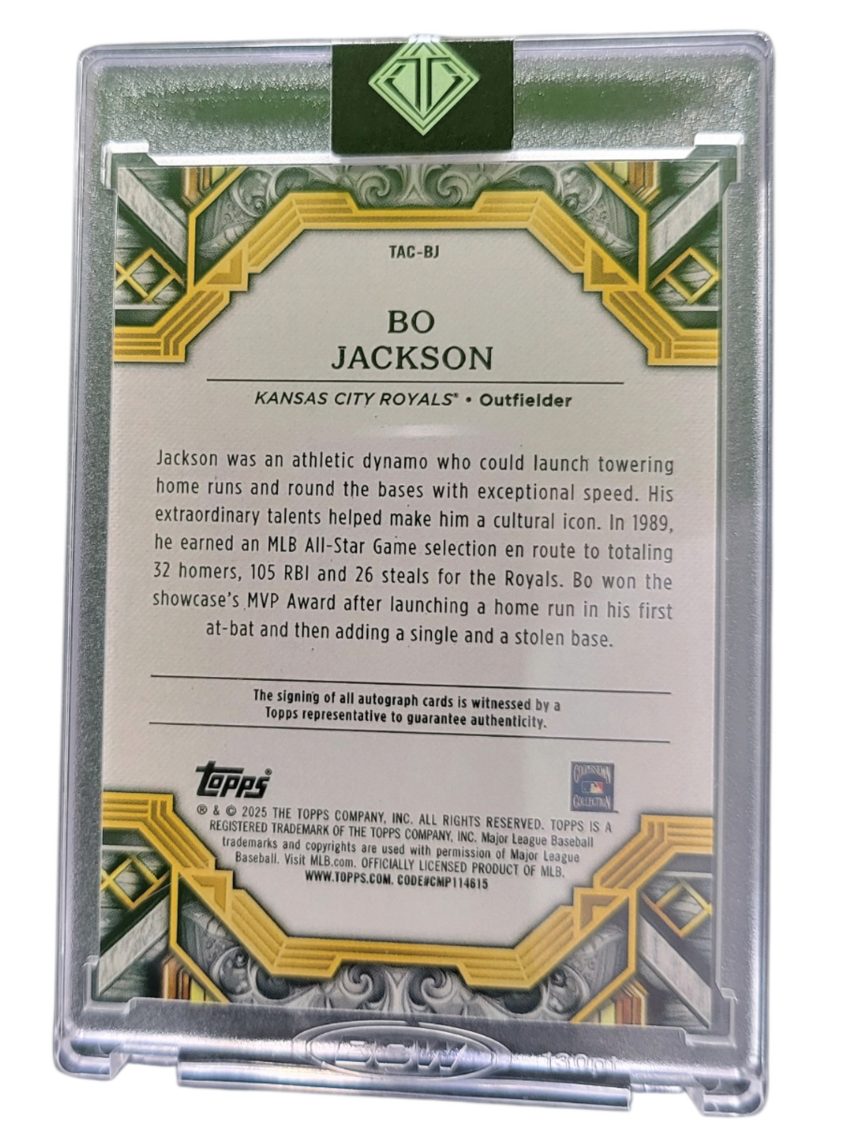 2025 Topps Tribute Bo Jackson #TAC-BJ Green 06/10