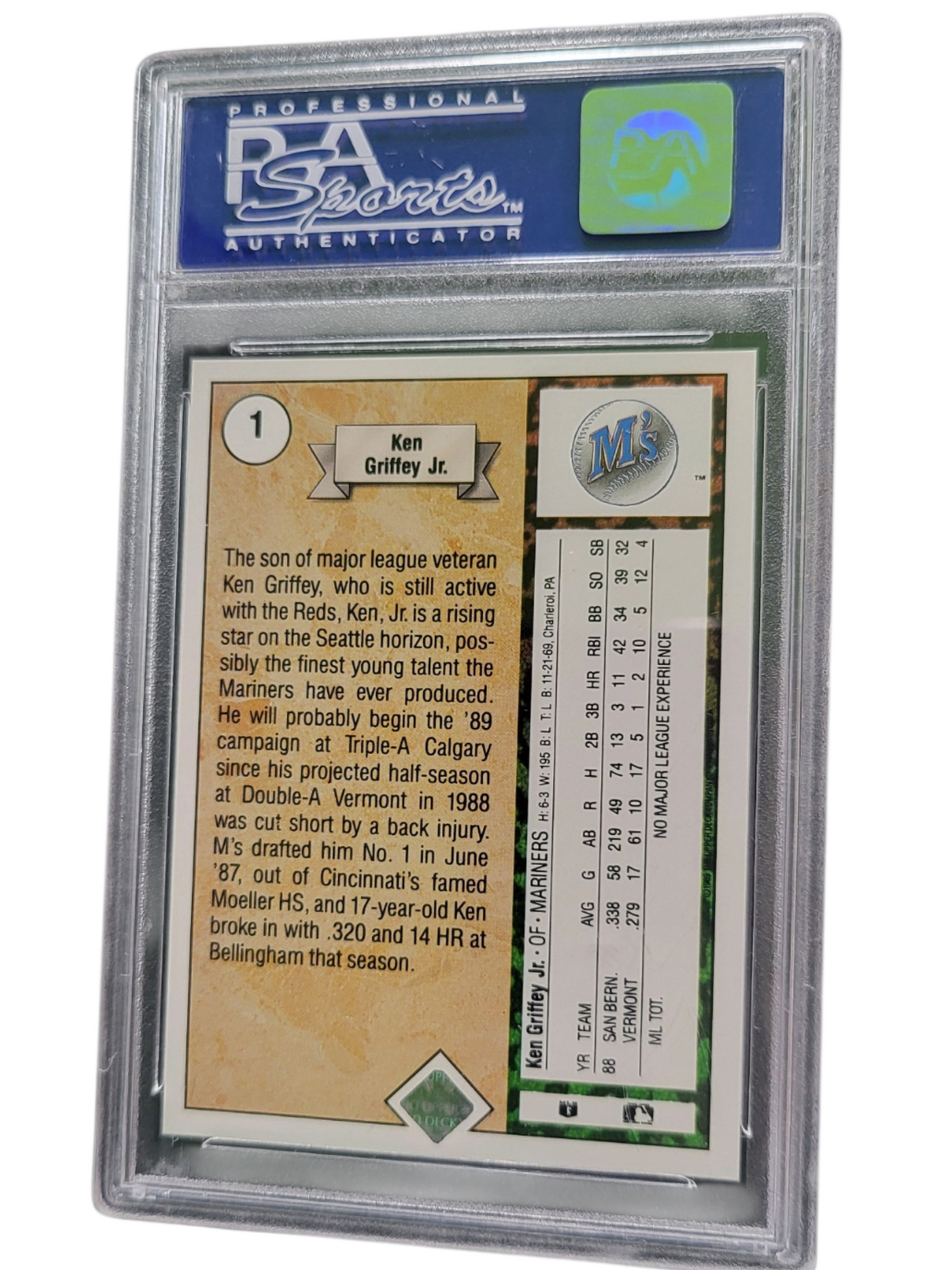 1989 Upper Deck Ken Griffey JR. #1 Star Rookie PSA 9