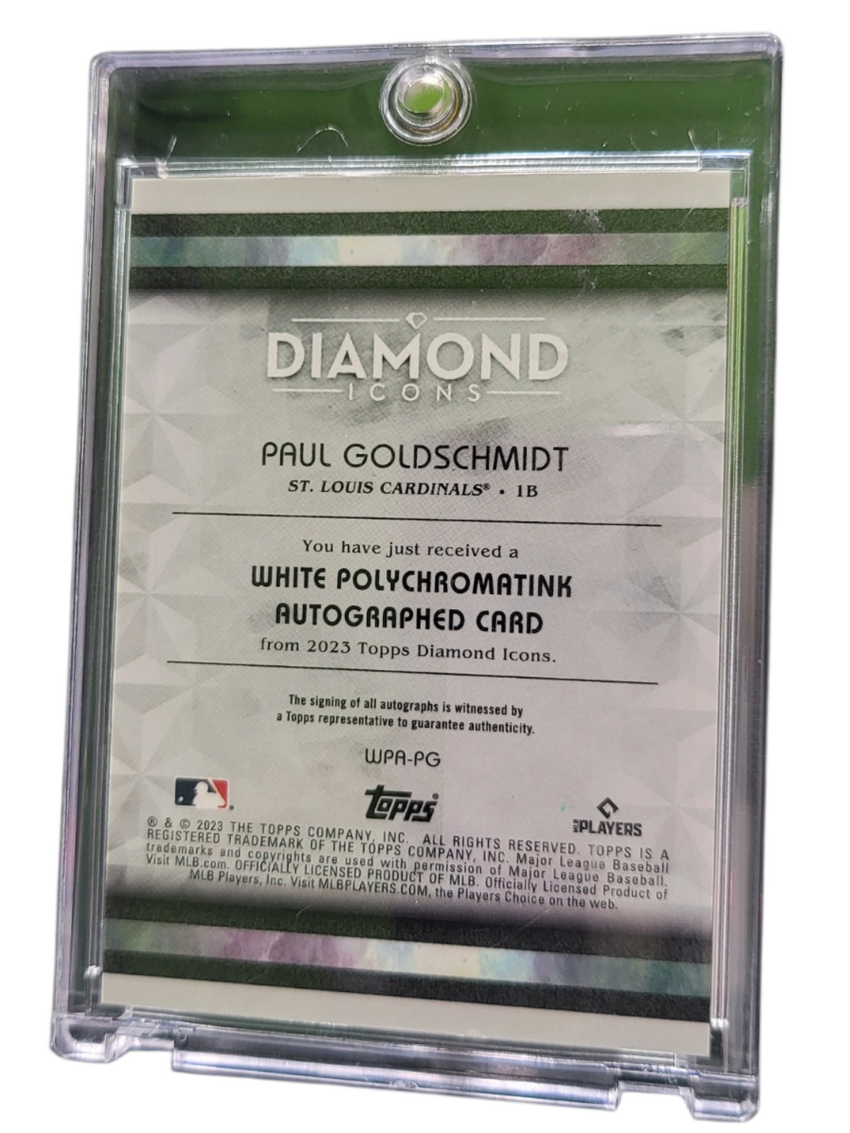 2023 Topps Diamond Icons Paul Goldschmidt #WPA-PG White Polychromatink 05/15