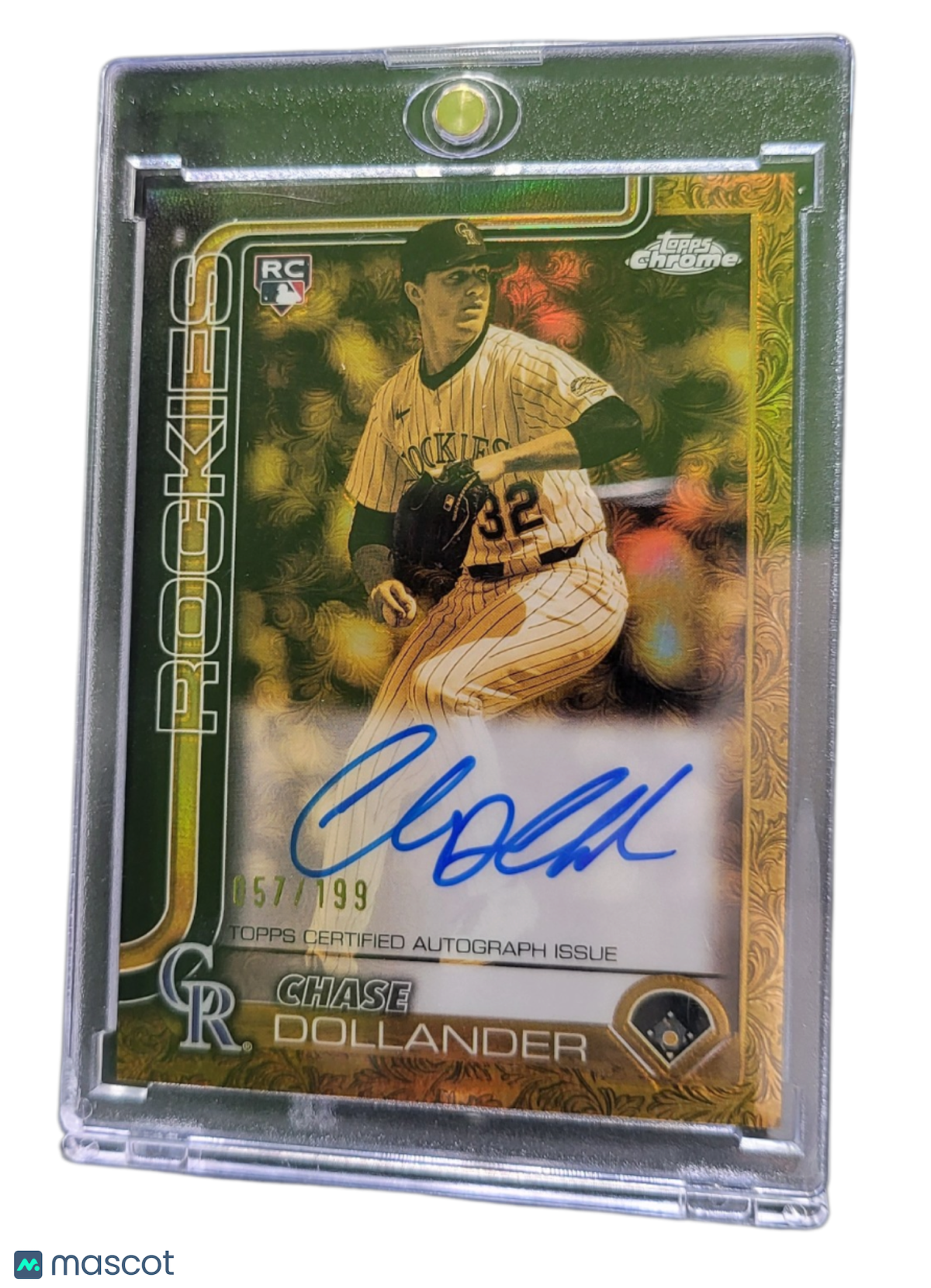 2025 Topps Chrome Gilded Collection Chase Dollander #GOLD-CD RC 057/199