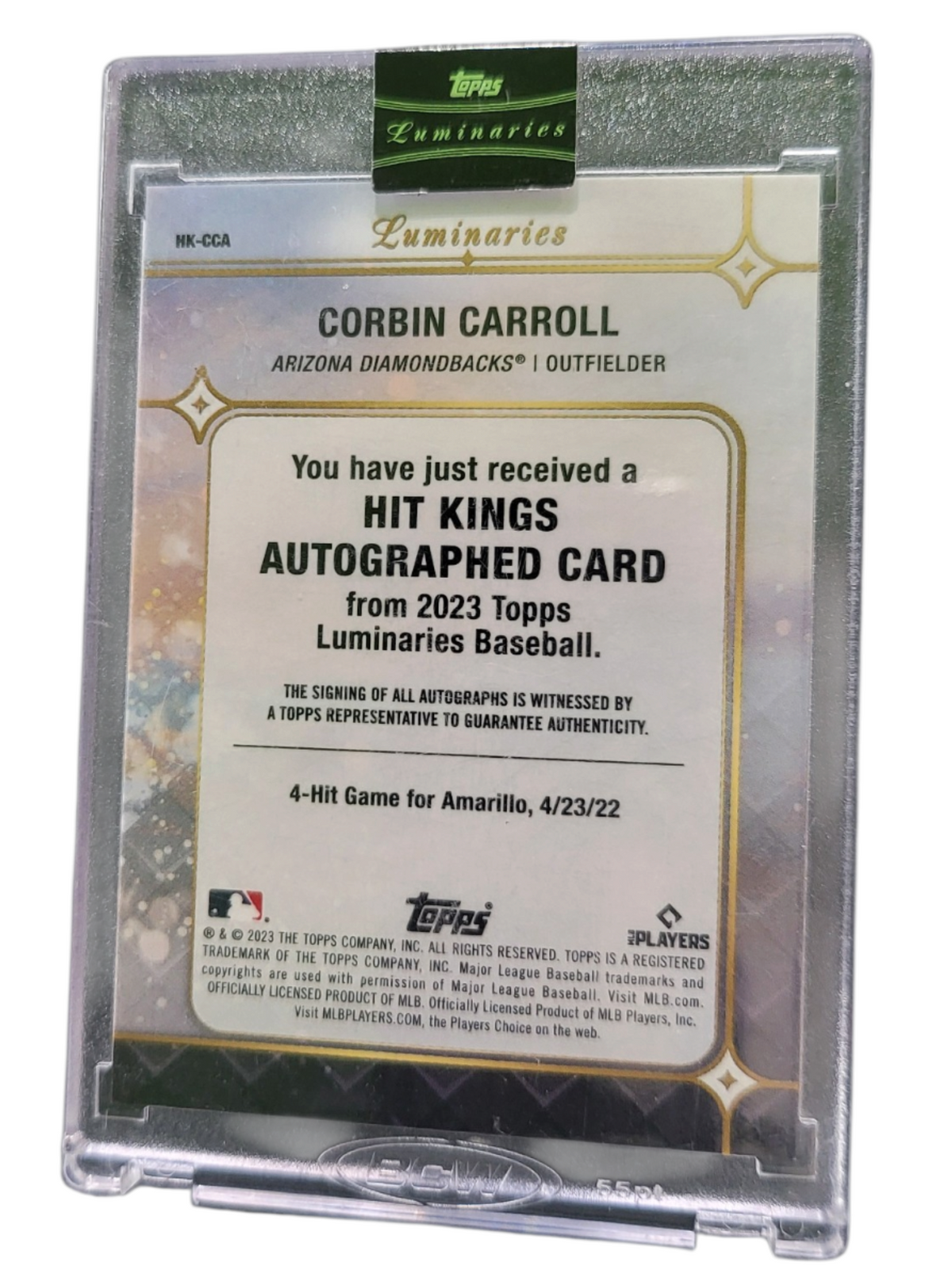 2023 Topps Luminaries Corbin Carroll #HK-CCA RC 1/5