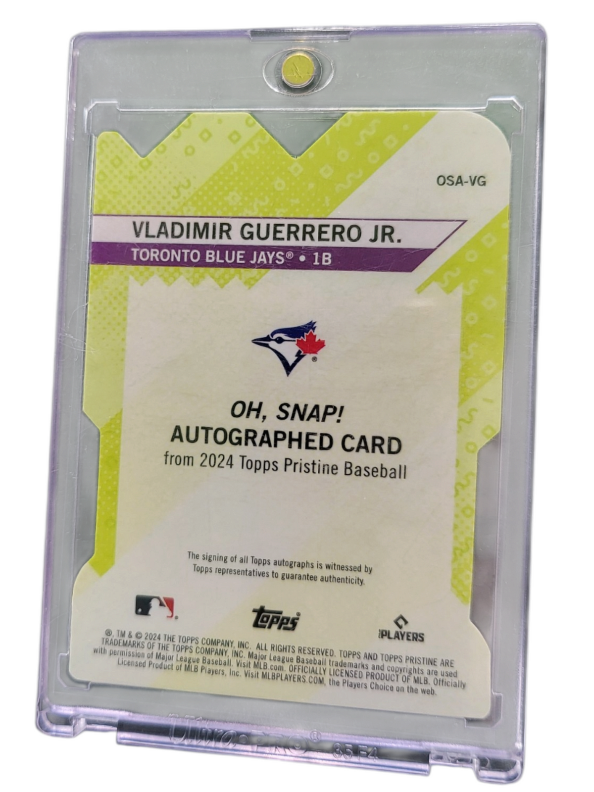 2024 Topps Pristine Baseball Oh Snap! Autographs Vladimir Guerrero Jr. #OSA-VG