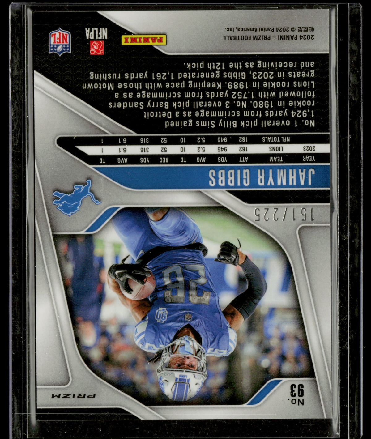 2024 Panini Prizm Jahmyr Gibbs #93 Pink Ice 151/225