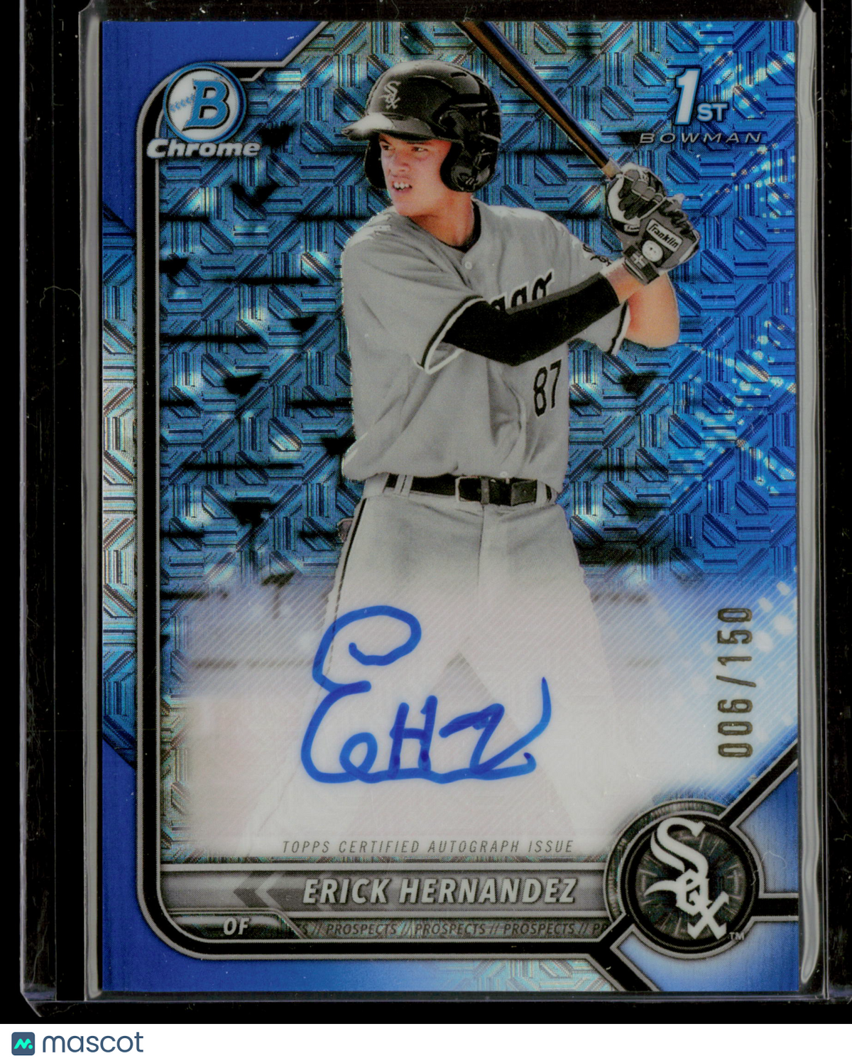 2022 Bowman Chrome Erick Hernandez #CPA-EH Blue Mojo Refractor 006/150