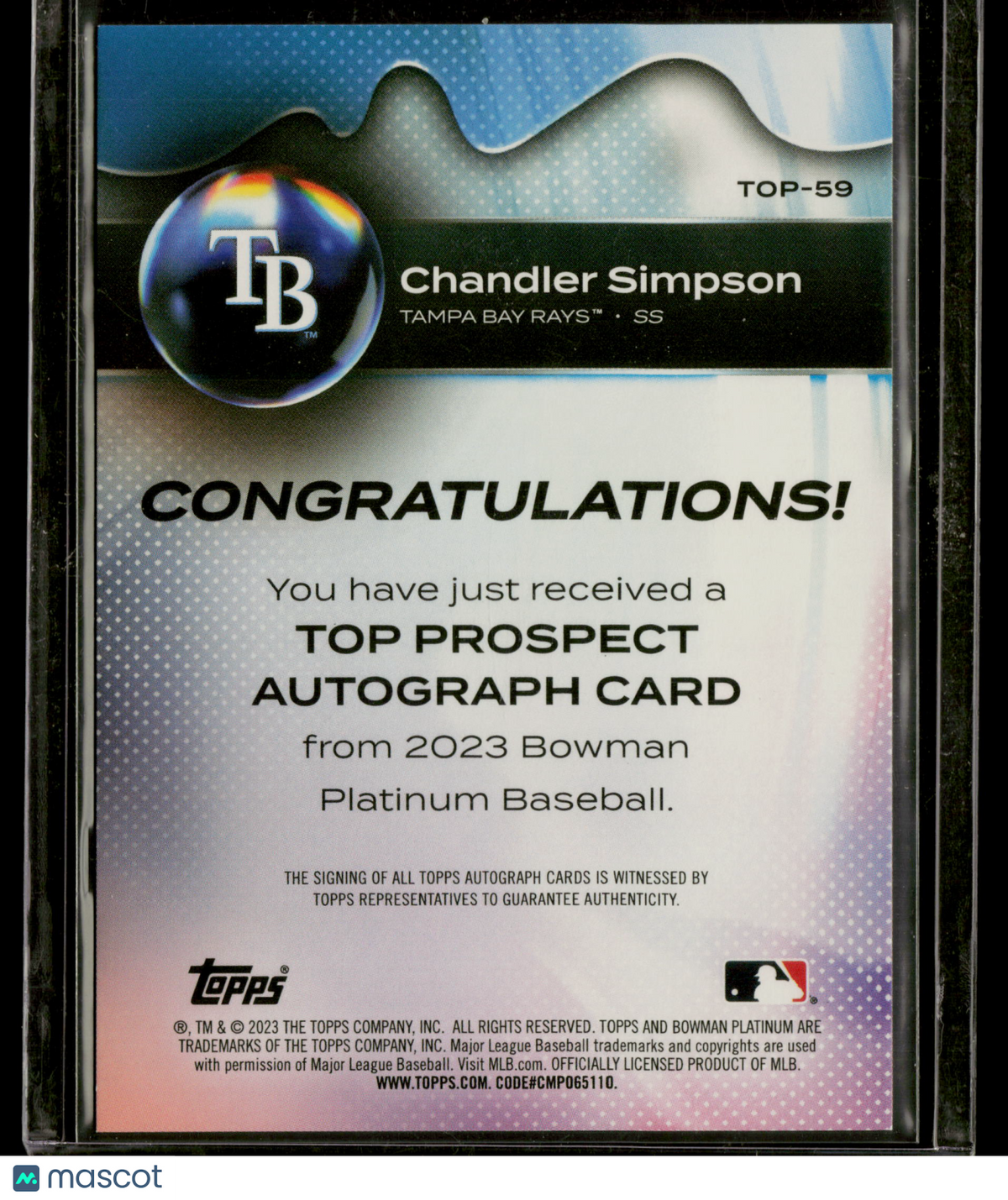 2023 Bowman Platinum Chandler Simpson #TOP-59