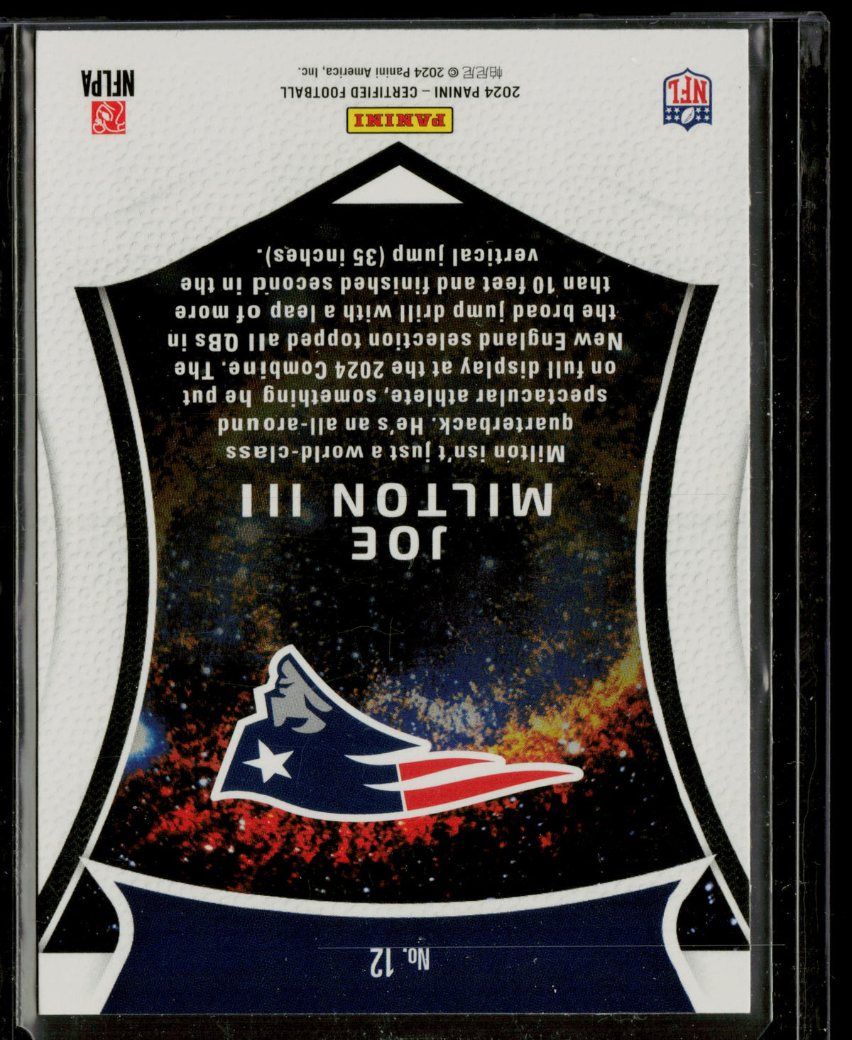2024 Panini Certified Joe Milton III #12 RC