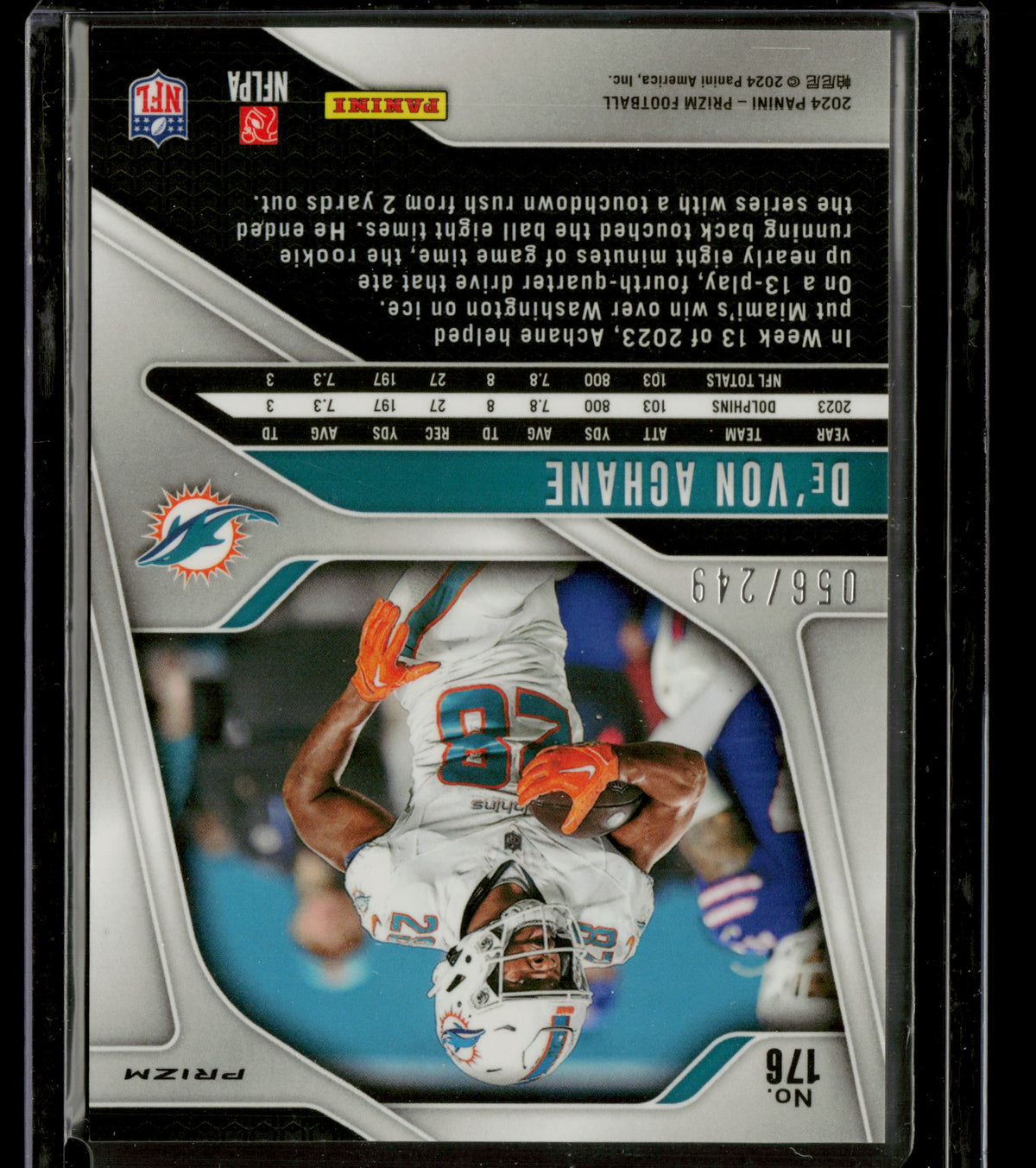 2024 Panini Prizm De'Von Achane #176 Orange 056/249
