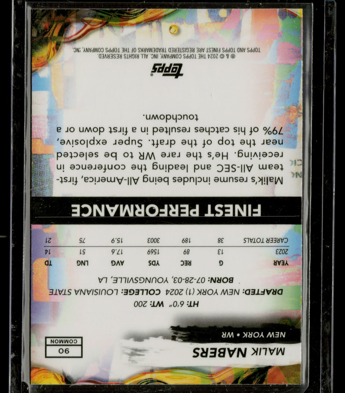 2024 Topps Finest Malik Nabers #90 RC