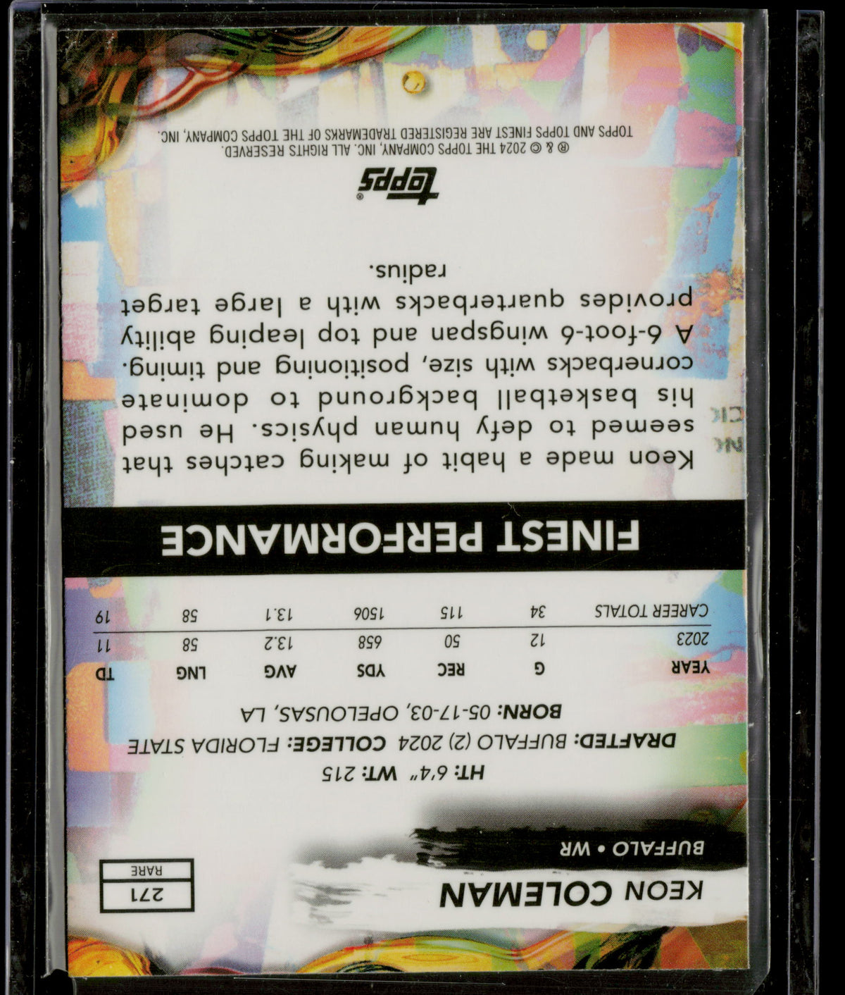 2024 Topps Finest Keon Coleman #271 RC