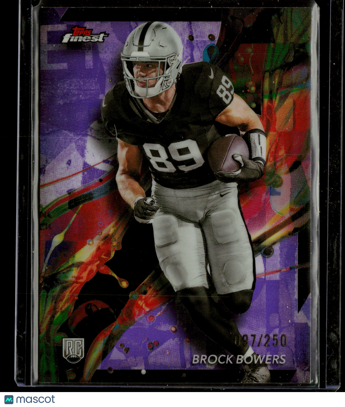 2024 Topps Finest Brock Bowers #82 Purple Refractor 097/250
