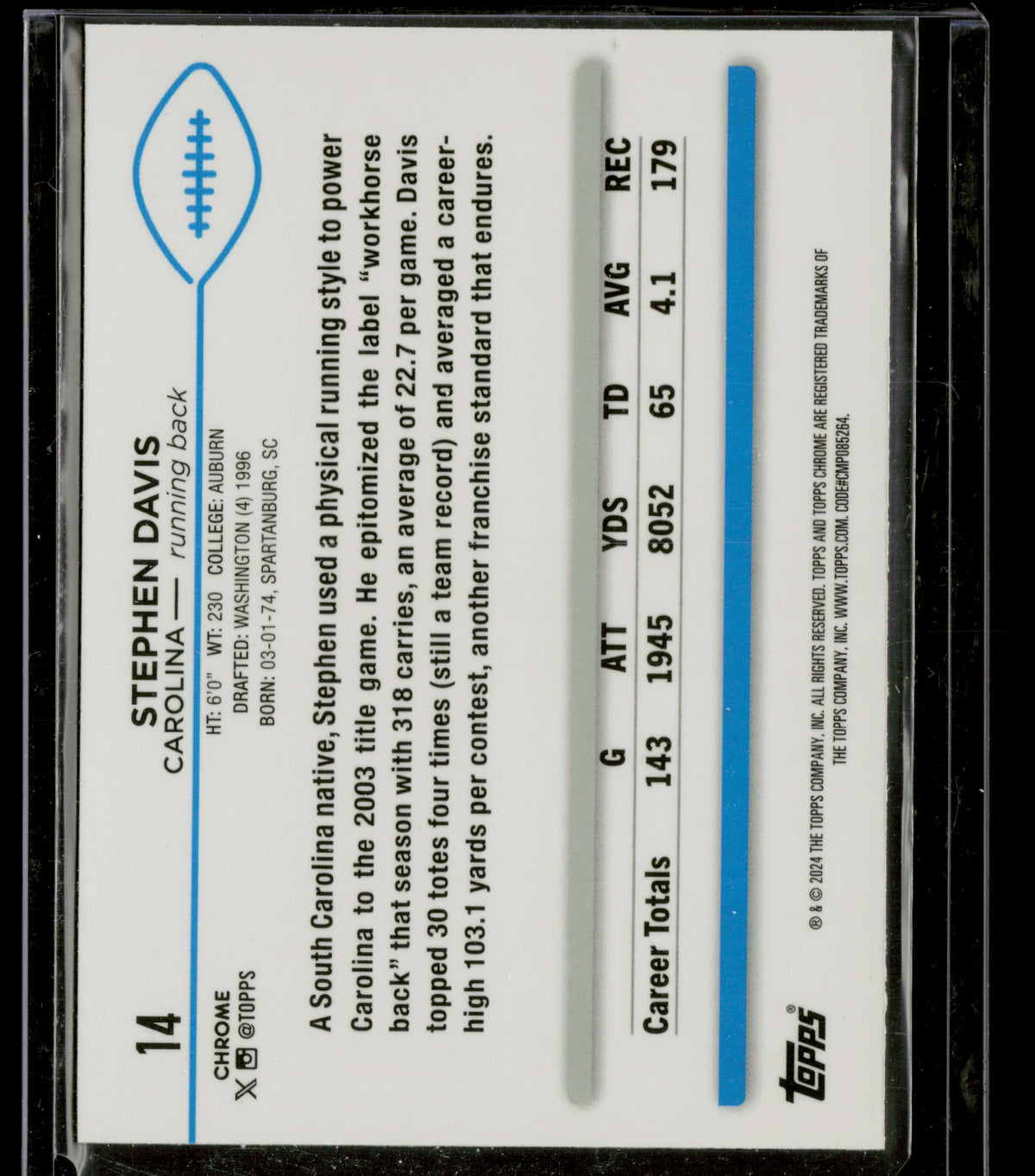 2024 Topps Chrome Stephen Davis #14 Pink Refractor