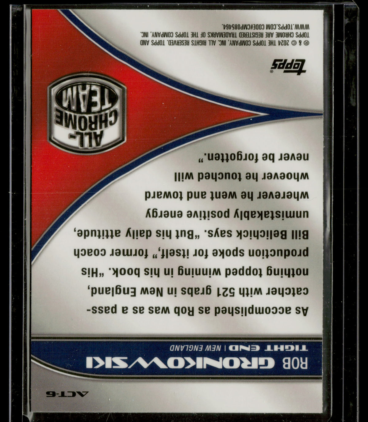 2024 Topps Chrome All-Chrome Team Rob Gronkowski #ACT-6 Gold Refractor 46/75